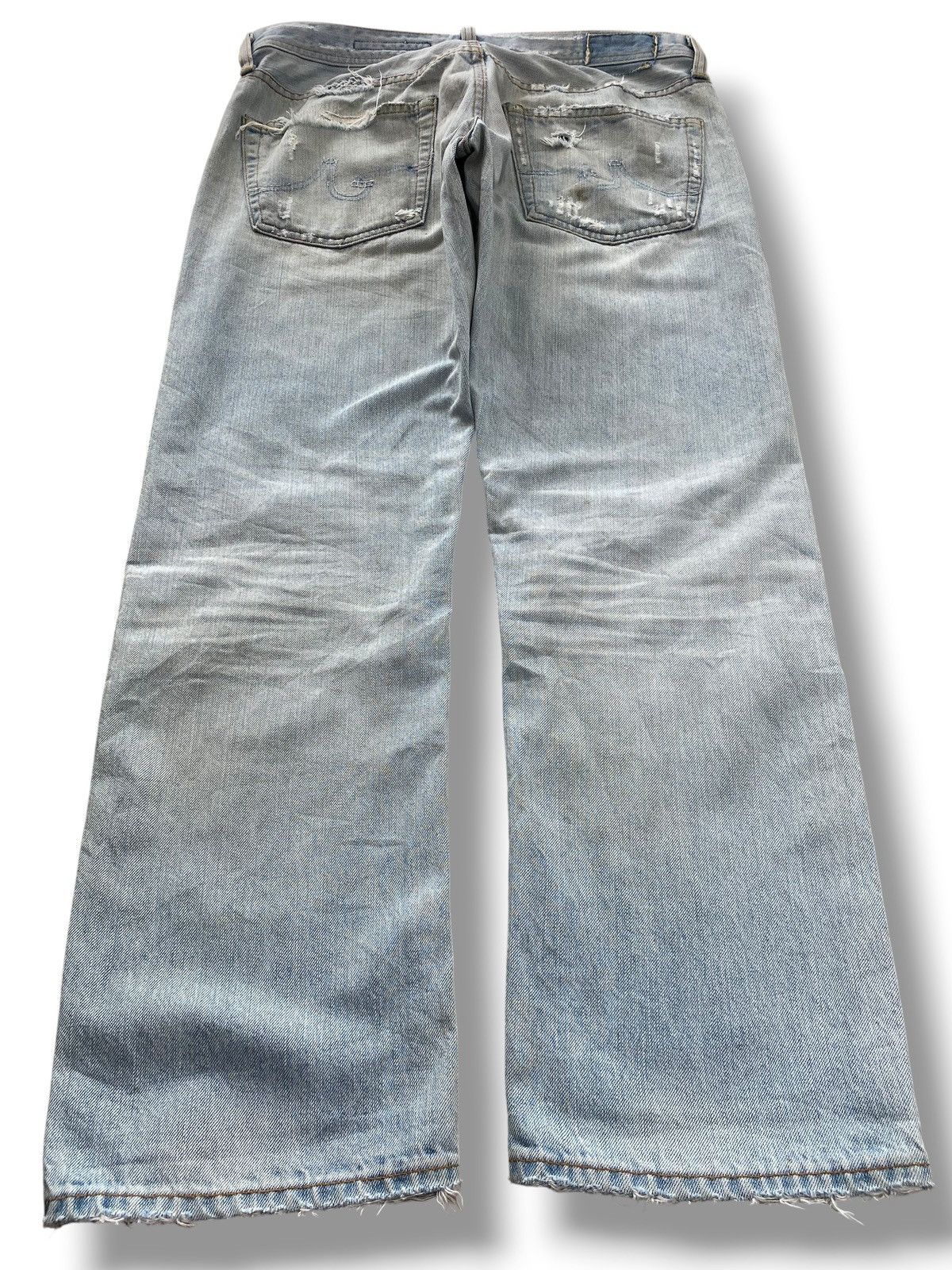 AG Adriano Goldschmied AG Adriano Goldschmies Ripped Distressed Style Straight Jean Size US 33 - 3 Thumbnail
