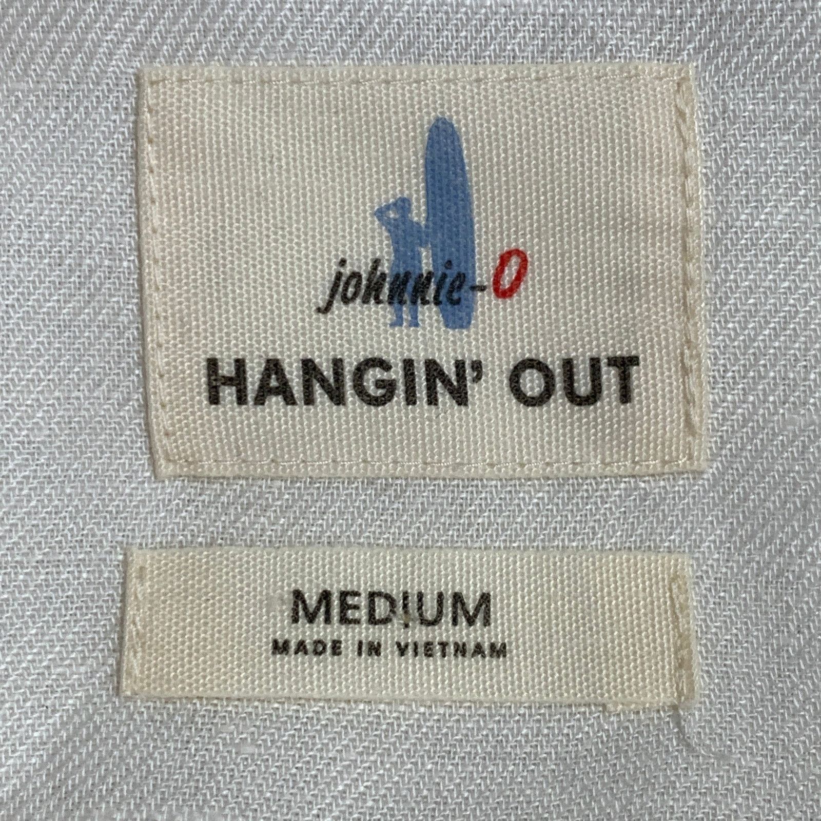 johnnie-O Cream Linen Button Down Collar Two Pockets Long Sleeve Shirt Size US M / EU 48-50 / 2 - 8 Thumbnail