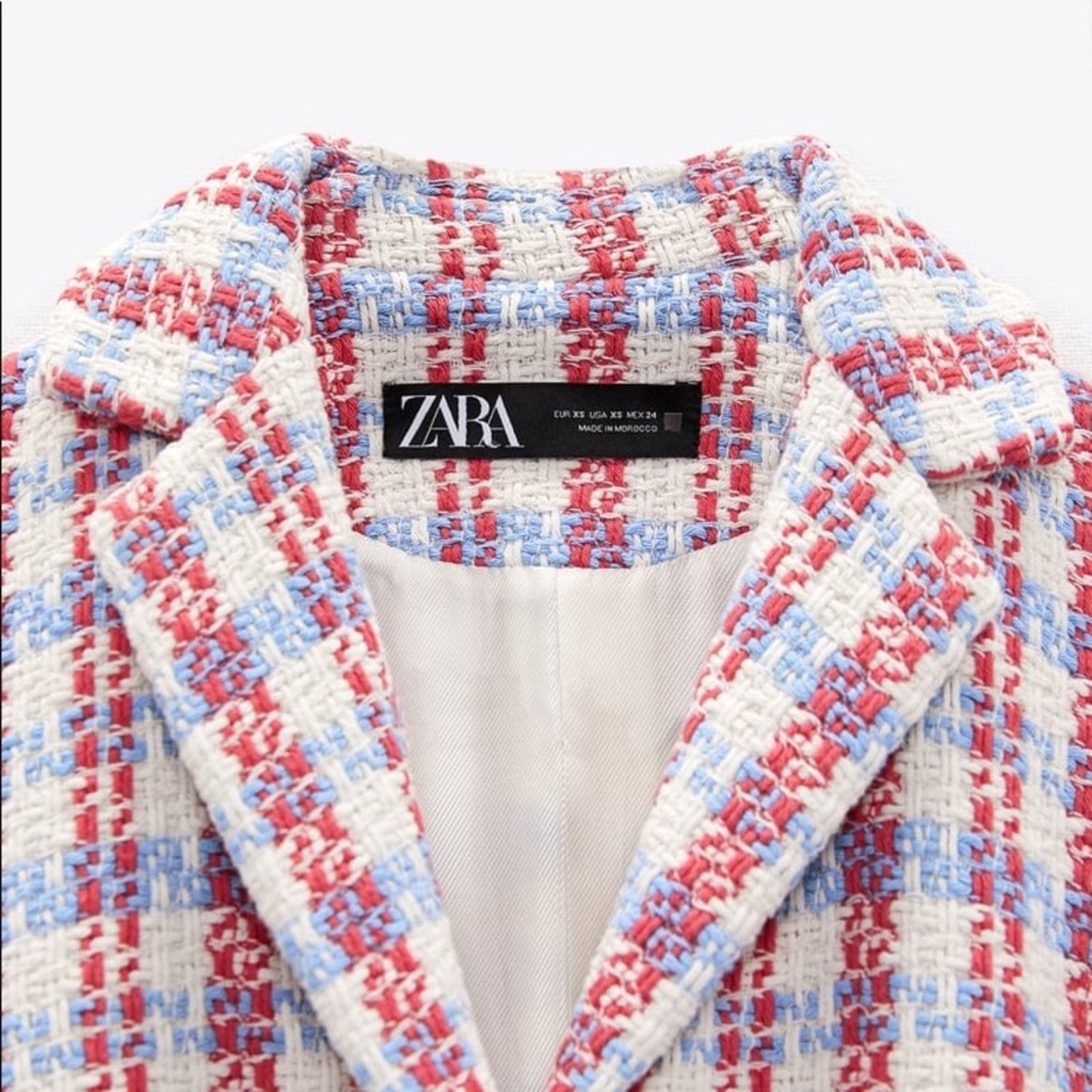 Zara ZARA PEARL BUTTON TEXTURED JACKET MULTICOLORED Size XS / US 0-2 / IT 36-38 - 12 Thumbnail