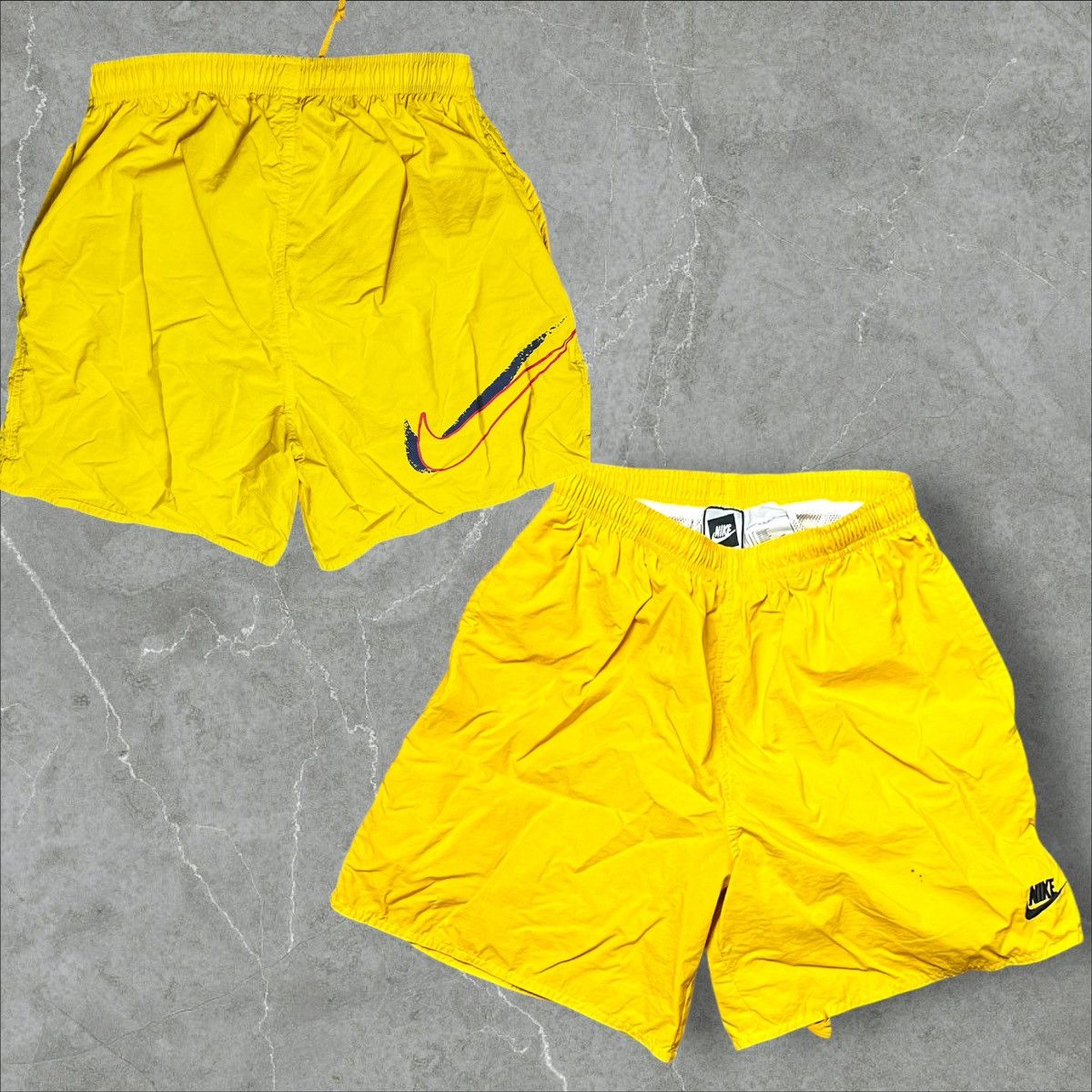Nike × Vintage Vintage yellow shorts nike 90’s swoosh Size US 30 / EU 46 - 1 Thumbnail