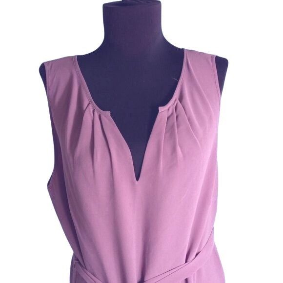 White House Black Market WHBM M Tunic Blouse Tank Top Purple Sleeveless Tie Waist Not Size M / US 6-8 / IT 42-44 - 6 Thumbnail