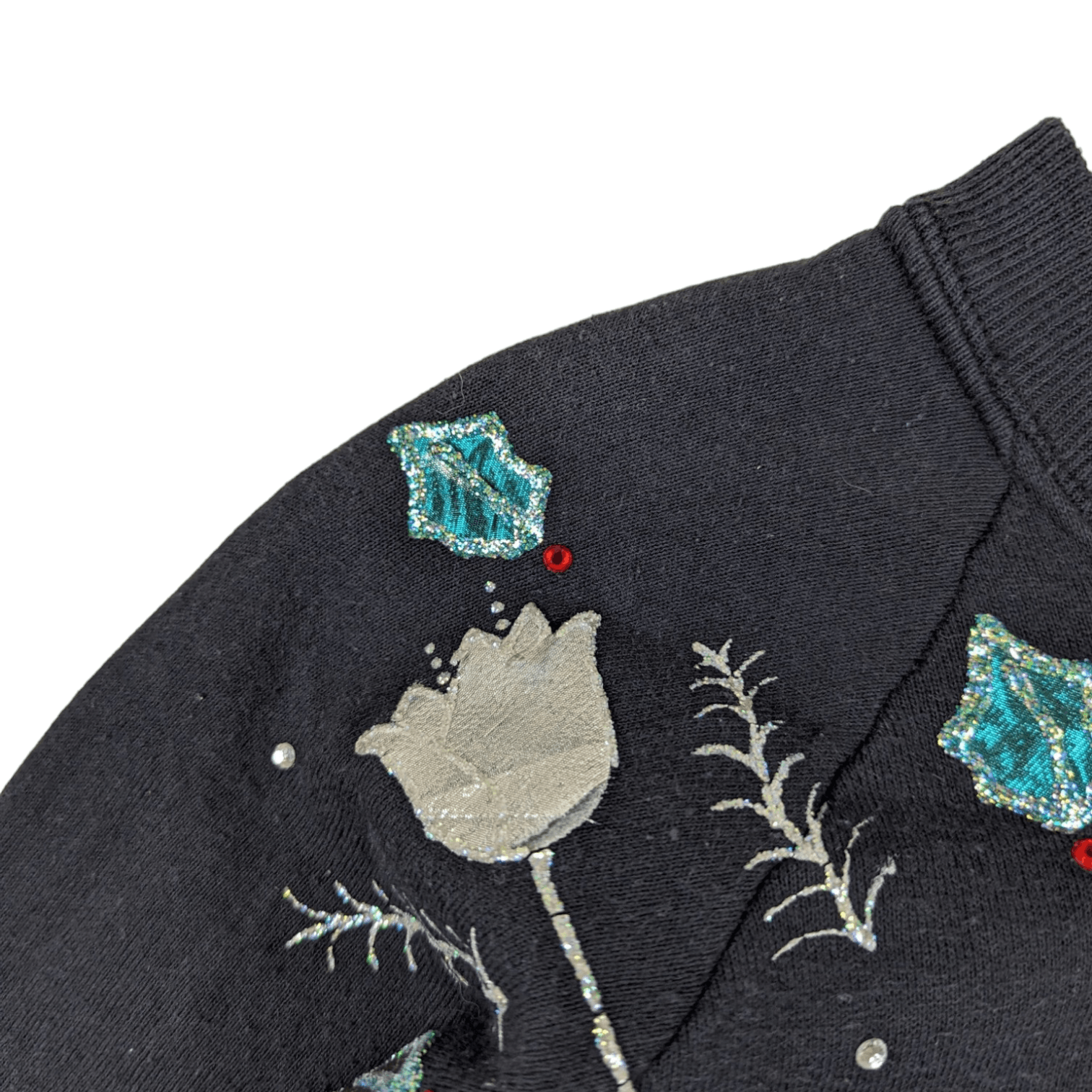 Fruit Of The Loom Vintage 90's FOTL Flower Art Embroidery Custom Sweatshirt Size US L / EU 52-54 / 3 - 8 Thumbnail