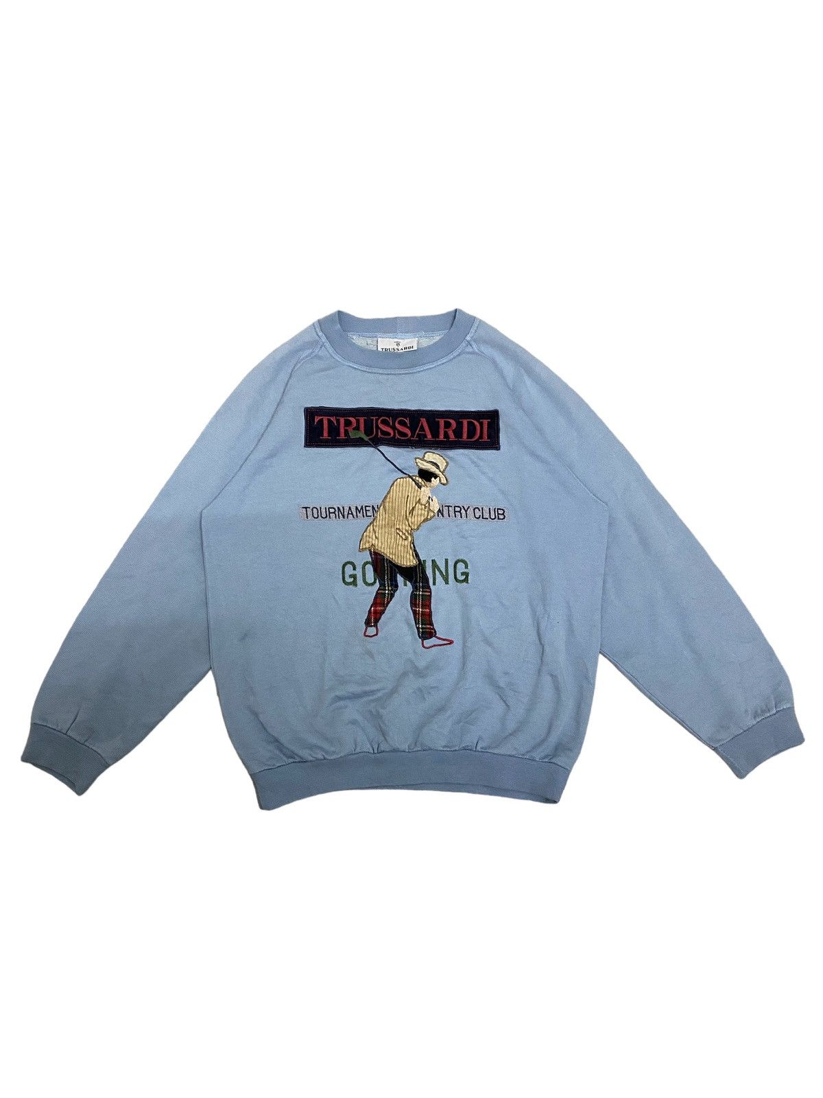 Trussardi × Vintage Offer‼️Vintage Trussardi Embroided Logo Sweatshirt Size US S / EU 44-46 / 1 - 1 Thumbnail