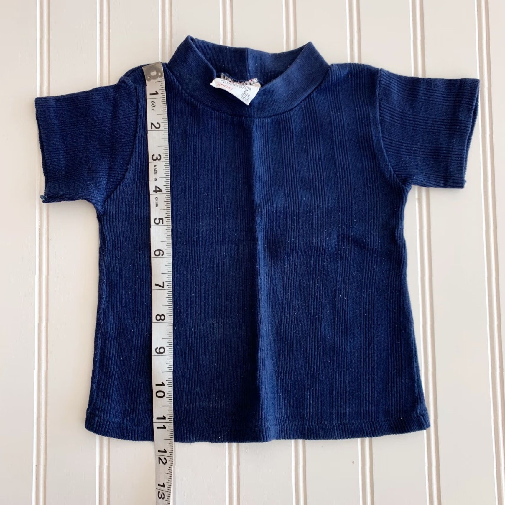 JCPenney VINTAGE 70s JcPenney Towncraft Ribbed T-Shirt Tee Shirt Blue Boys 2T Mens Girls Size US XS / EU 42 / 0 - 4 Thumbnail