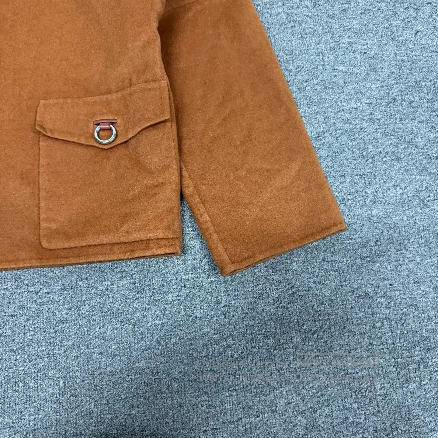 Hermes Hermes Caramel-colored, round-necked, short cashmere coat| Size M / US 6-8 / IT 42-44 - 5 Thumbnail