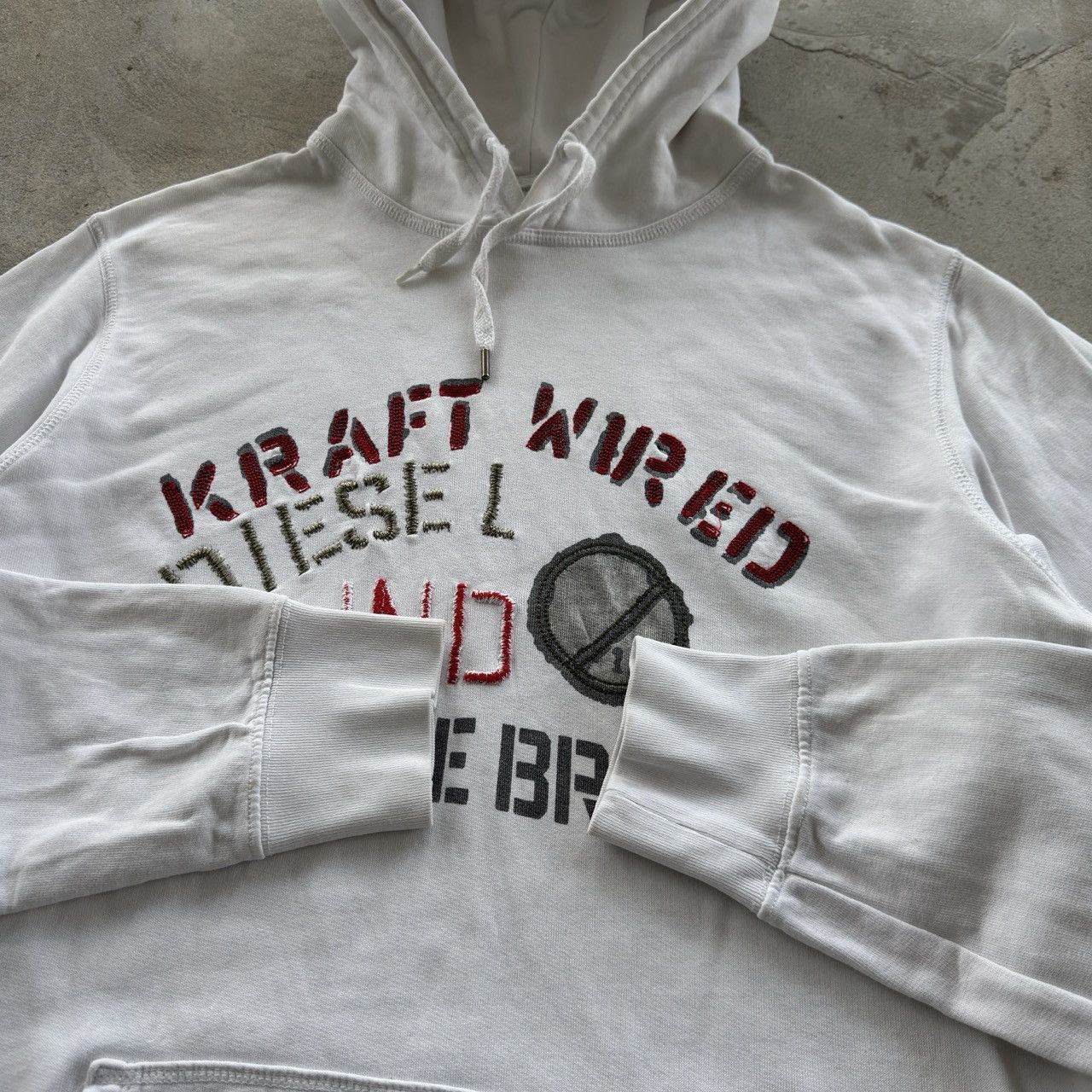 Diesel Vintage Diesel Only The Brave Hoodie White Large Size US L / EU 52-54 / 3 - 4 Thumbnail