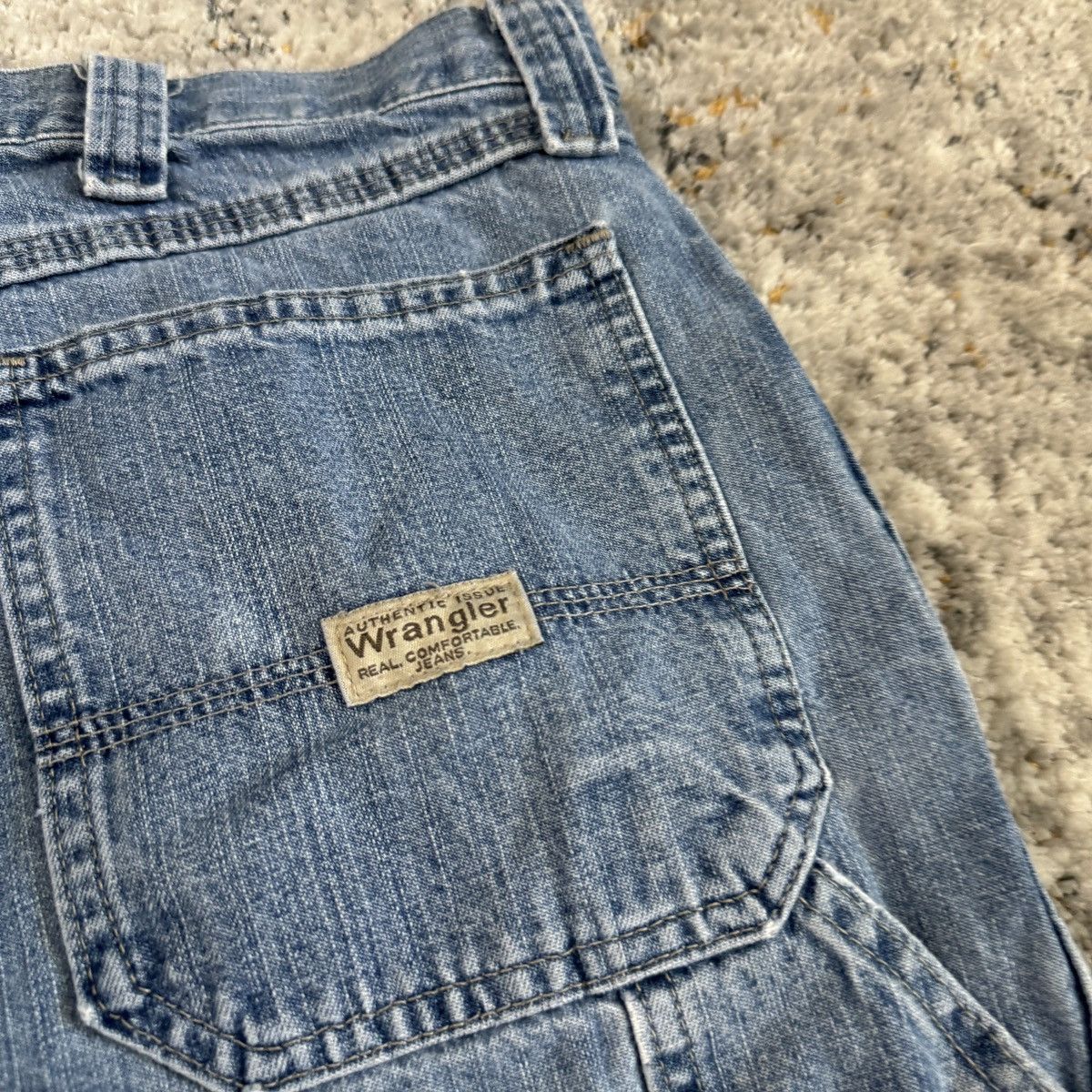 JNCO × Vintage × Wrangler Vintage 90s faded wrangler wide leg carpenter shorts Size US 33 - 3 Thumbnail
