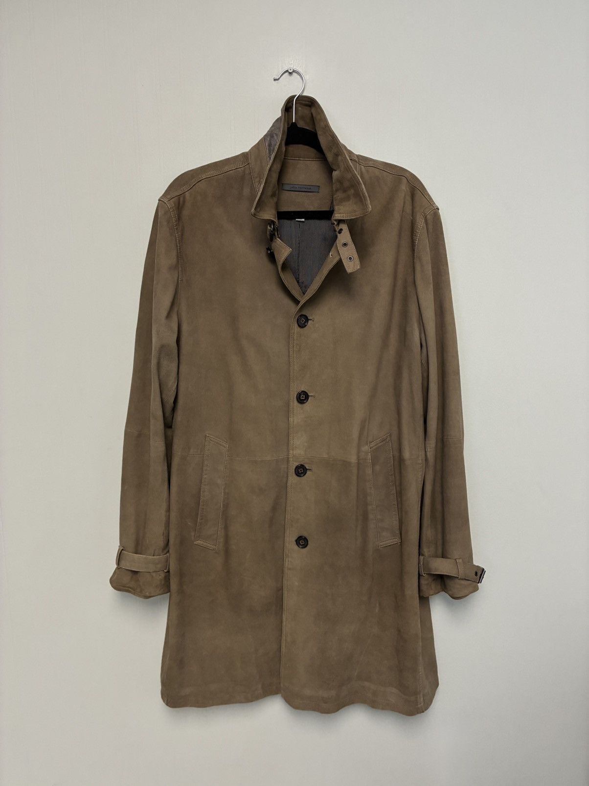 John Varvatos Goat Suede Trench Coat Jacket EU 52 USA 42 Size US L / EU 52-54 / 3 - 7 Thumbnail
