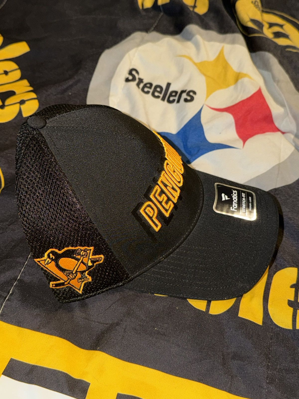 NHL Fanatics NHL Hockey Pittsburgh Penguins Fitted Hat Men M/L Size ONE SIZE - 2 Thumbnail