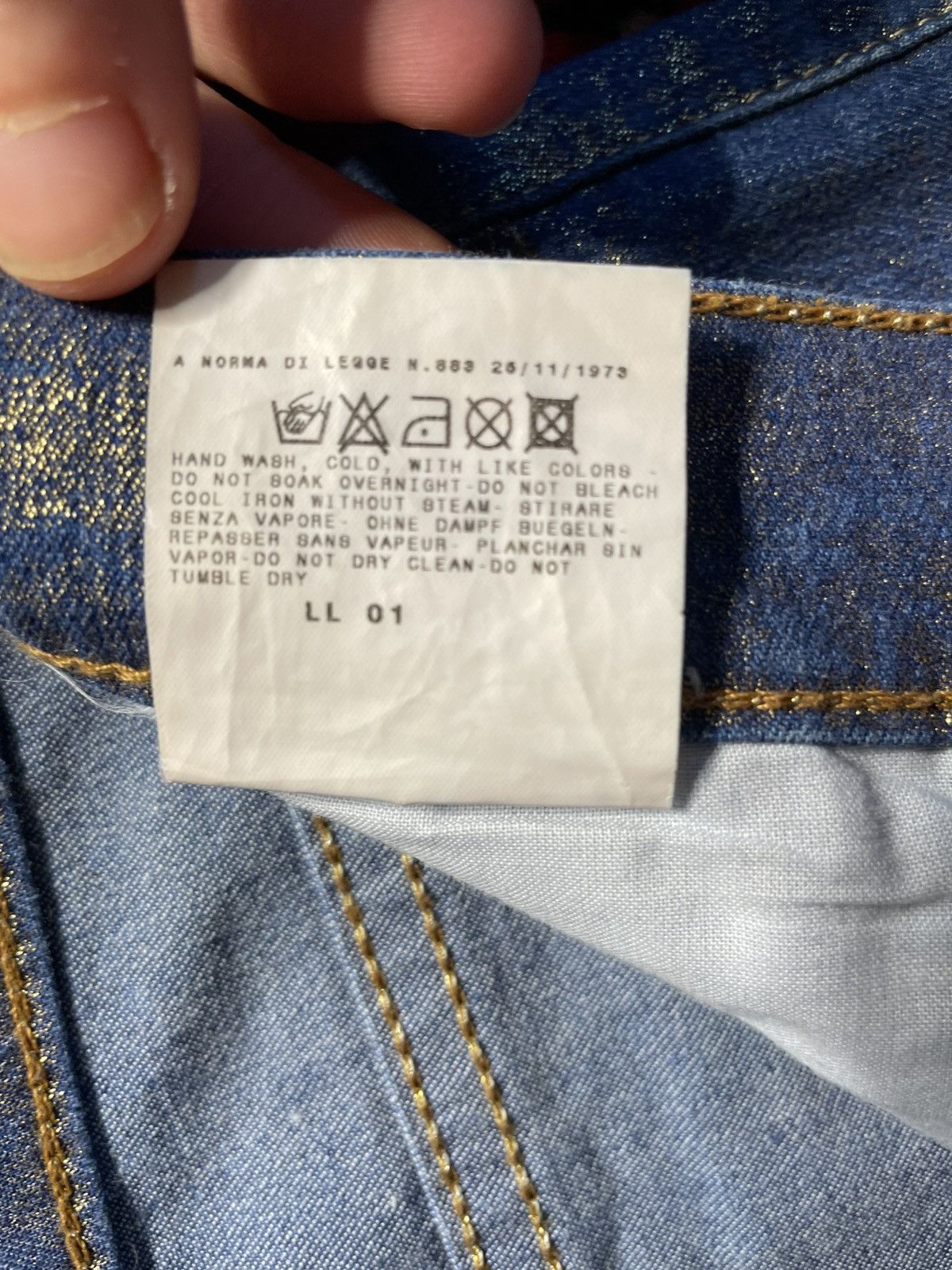 Just Cavalli Just Cavalli 2001 Gold Foil Bootcut Jeans rare Y2K archive Size 28" / US 6 / IT 42 - 11 Thumbnail