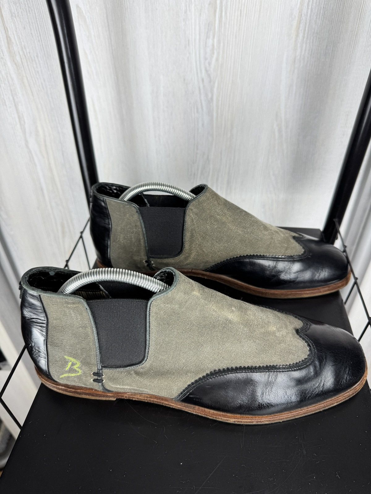Barracuda Barracuda Grey Canvas Black Leather light chelsea boots 42 Size US 9 / EU 42 - 4 Thumbnail