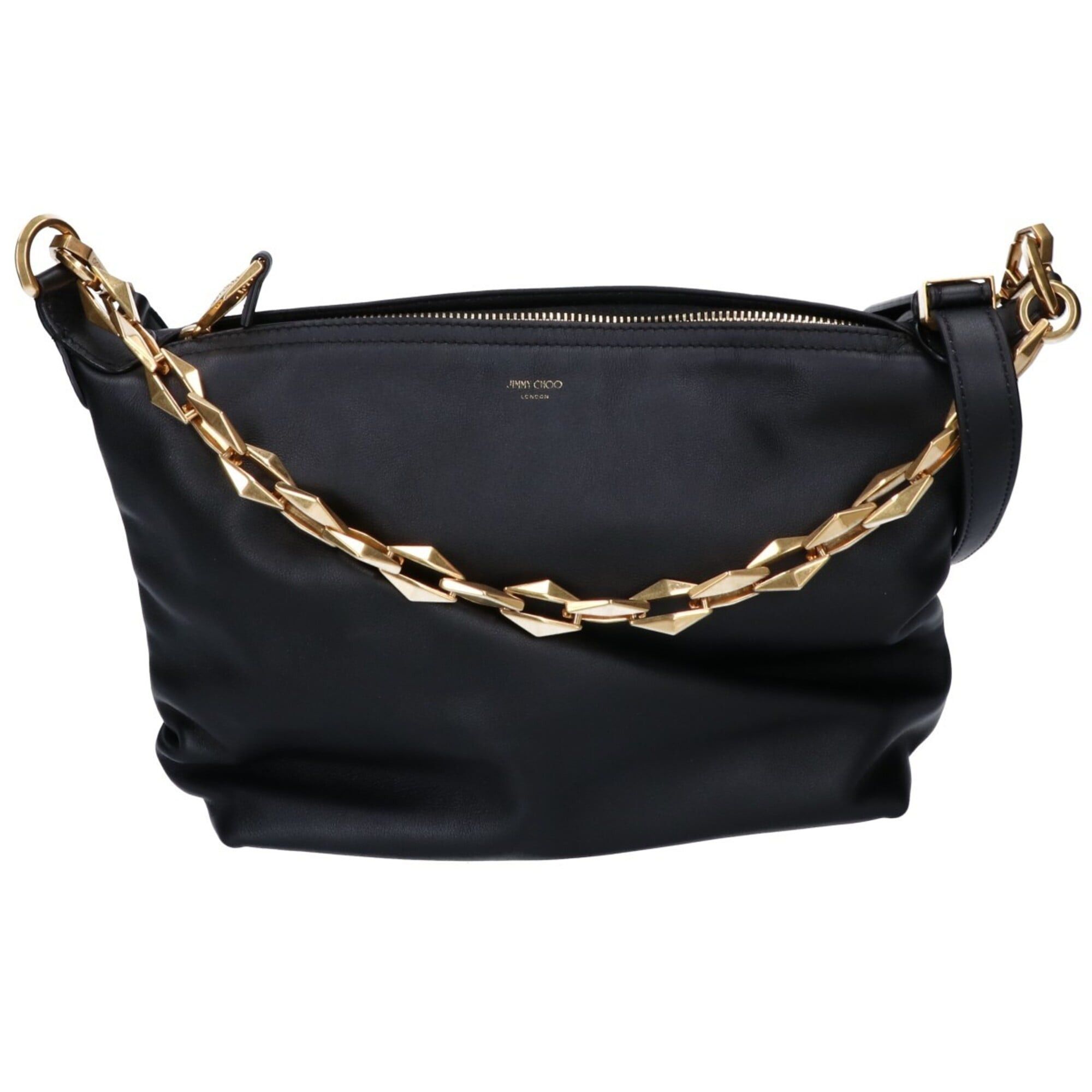 Jimmy Choo JIMMY CHOO Diamond Soft Hobo S Shoulder Bag, Black, Women's Size ONE SIZE - 1 Thumbnail