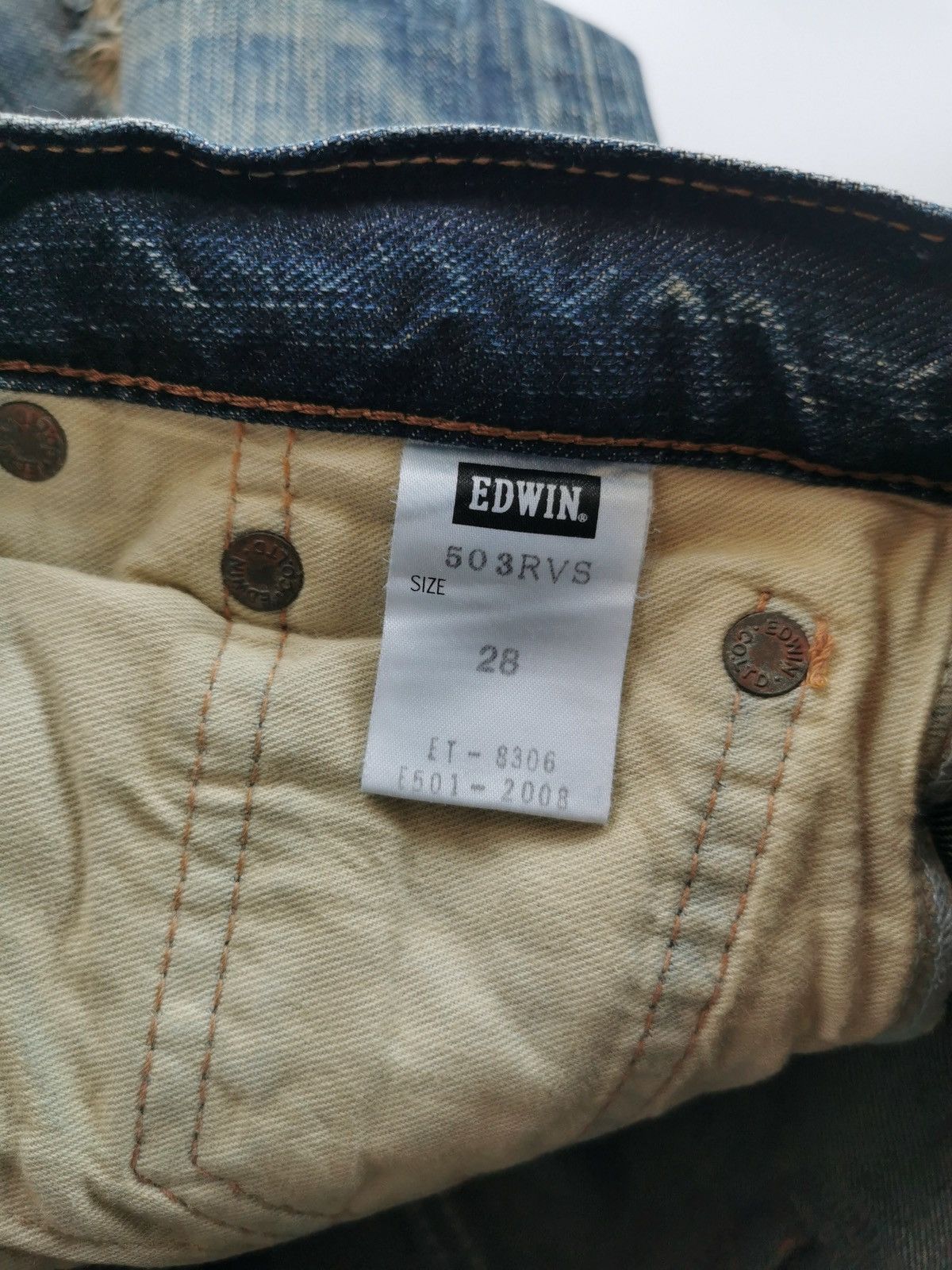 Edwin Edwin Extra Extreme 503RVS Patchwork Ripped Denim Jeans Size US 29 - 11 Thumbnail
