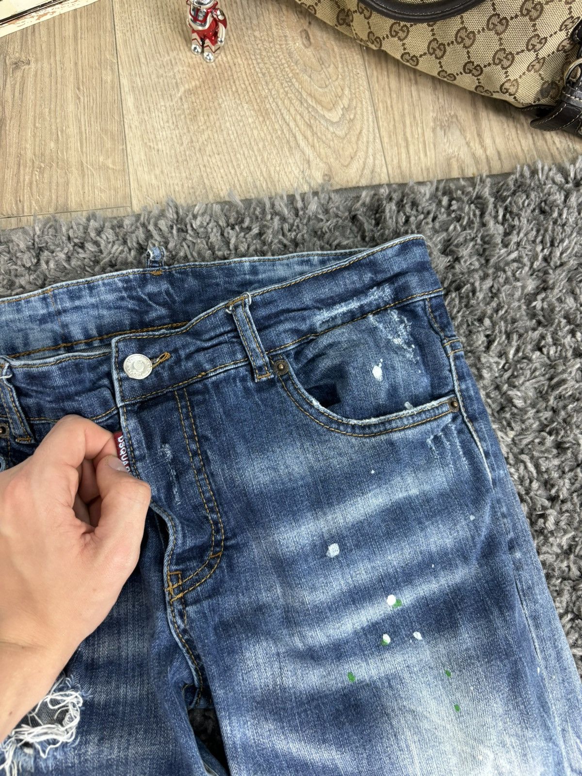 Dsquared2 Luxury Distressed Faded Denim Jeans Dsquared Hype Slim Size US 32 / EU 48 - 6 Thumbnail