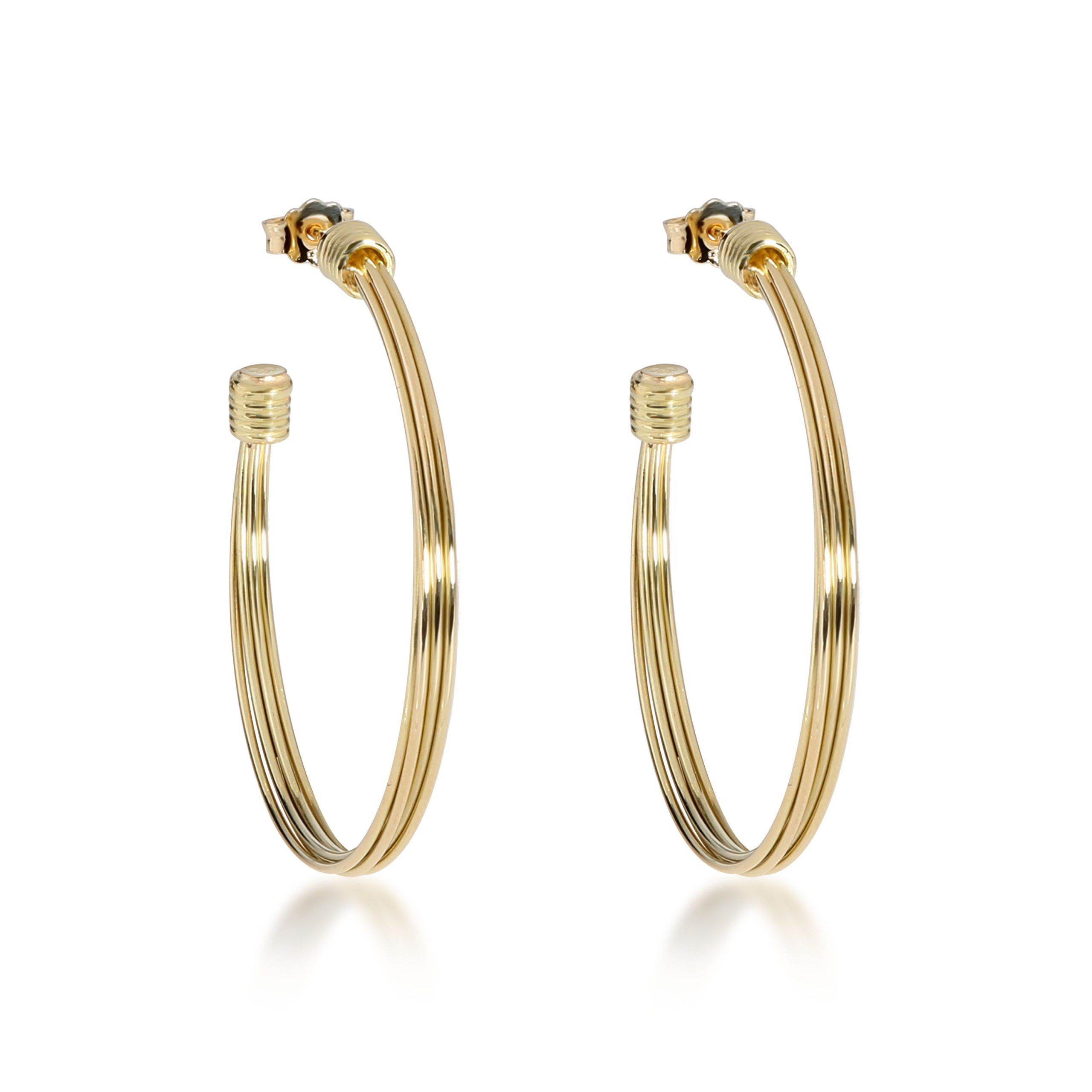 image of Links Of London Wire Hoop Earring In 18K Yellow Gold, Women's