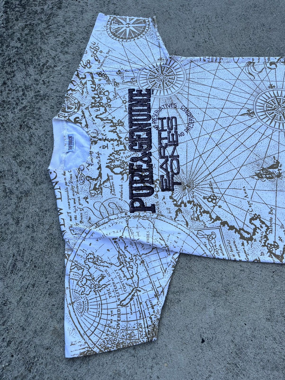Vintage Rare Vintage 90’s Softouch by Susan Fixel “Old Map” T-Shirt Size US XL / EU 56 / 4 - 3 Thumbnail