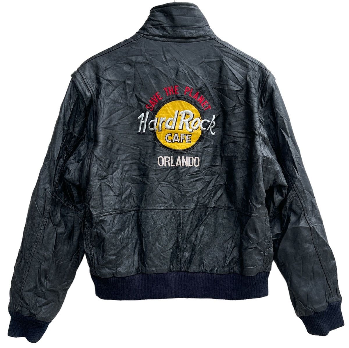 Hard Rock Cafe × Vintage Vintage HARD ROCK CAFE ORLANDO Genuine Leather Jacket Size US M / EU 48-50 / 2 - 1 Thumbnail