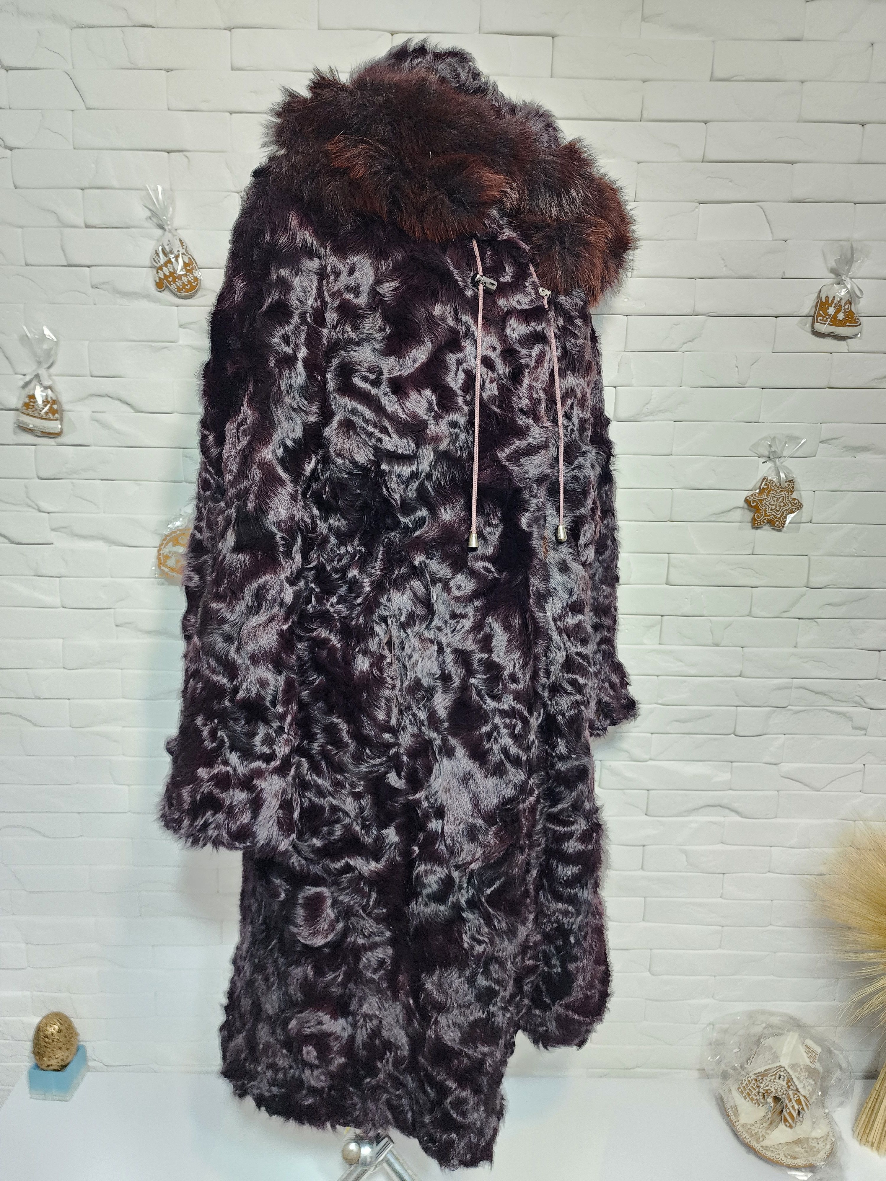 Uniqlo Black Goat Fur Coat: Women's Warm Hooded Outerwear Size XXL / US 16-18 / IT 52-54 - 3 Thumbnail