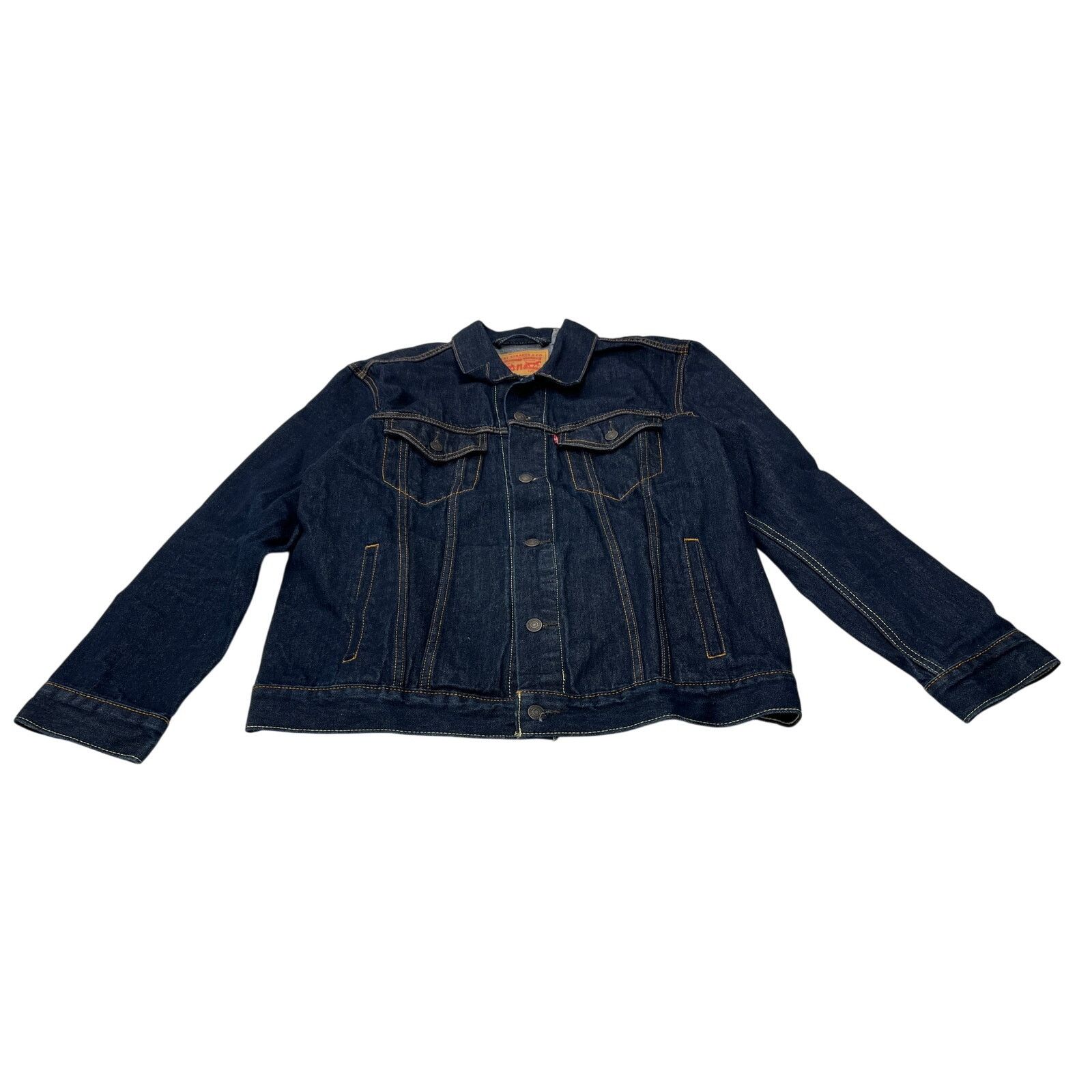 Levi's *9-37 LEVI Men's Denim Trucker Jacket Dark Wash Size XL Size US XL / EU 56 / 4 - 1 Thumbnail