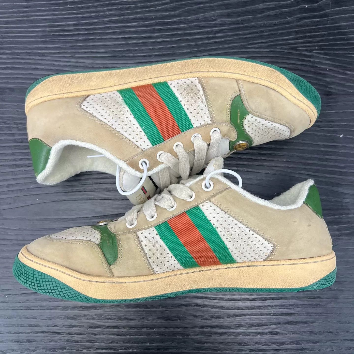 Gucci Gucci Gray Green Distressed Sneaker Size 40 With Box Size US 7 / EU 40 - 2 Thumbnail