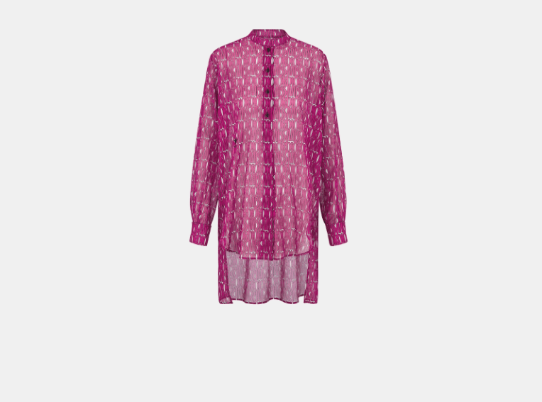 Dior o1w1db11225 451B55 Blouse in Fuchsia/White Size S / US 4 / IT 40 - 1 Thumbnail