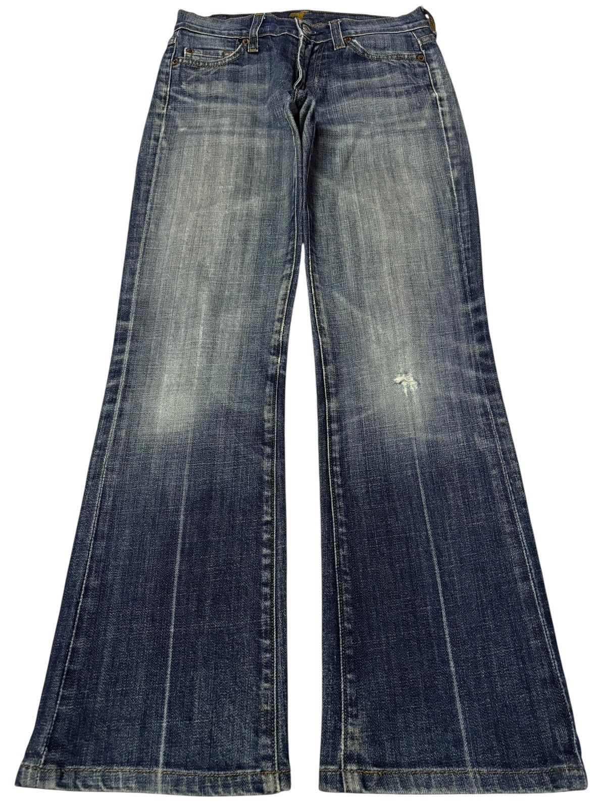 7 For All Mankind Vtg 7 For All Mankind Bootcut Flared Distressed Jeans Size 26" / US 2 / IT 38 - 1 Thumbnail