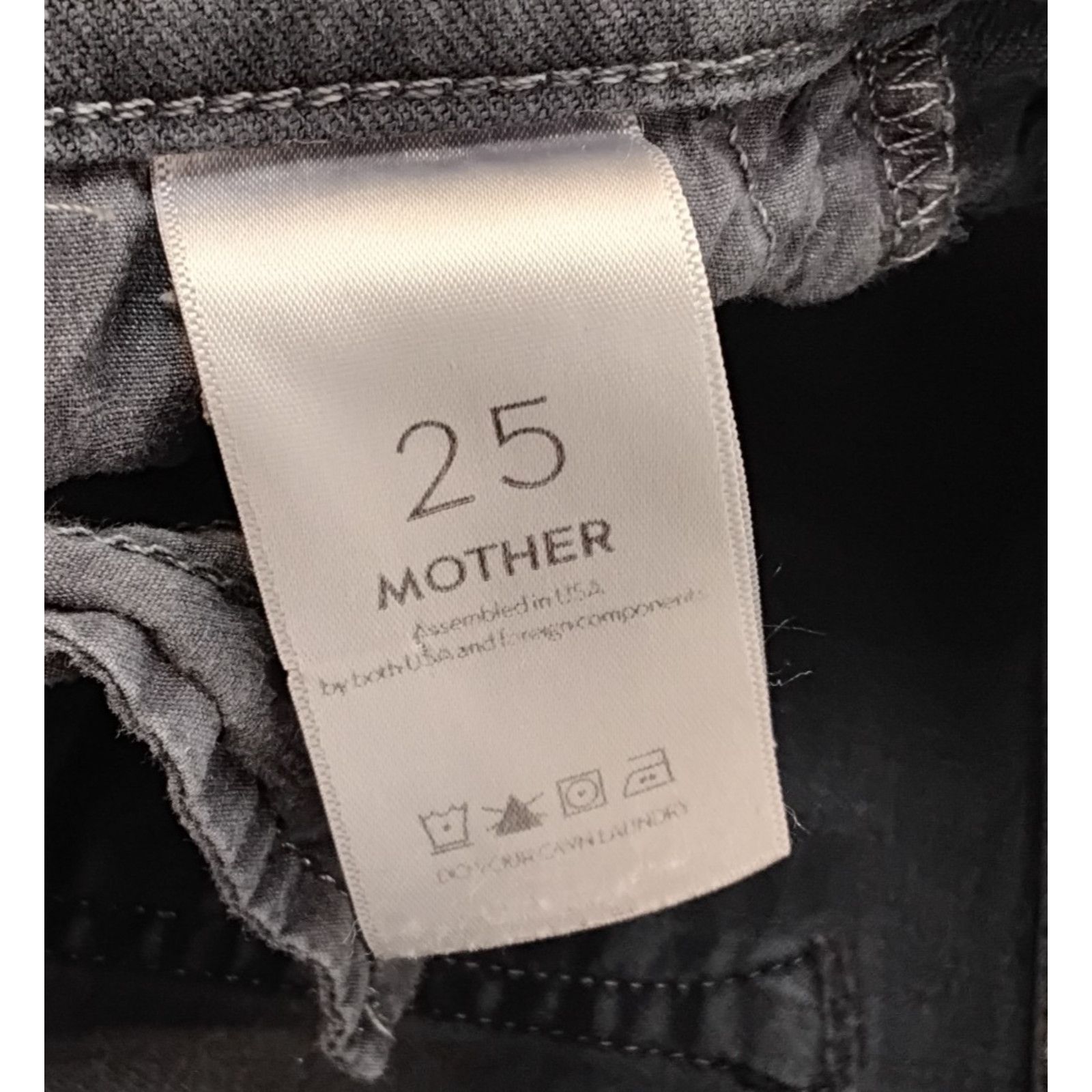 MOTHER Mother the Insider Crop Jeans Women's 25x24 Gray Faded Black Size 25" / US 0 / IT 36 - 8 Thumbnail