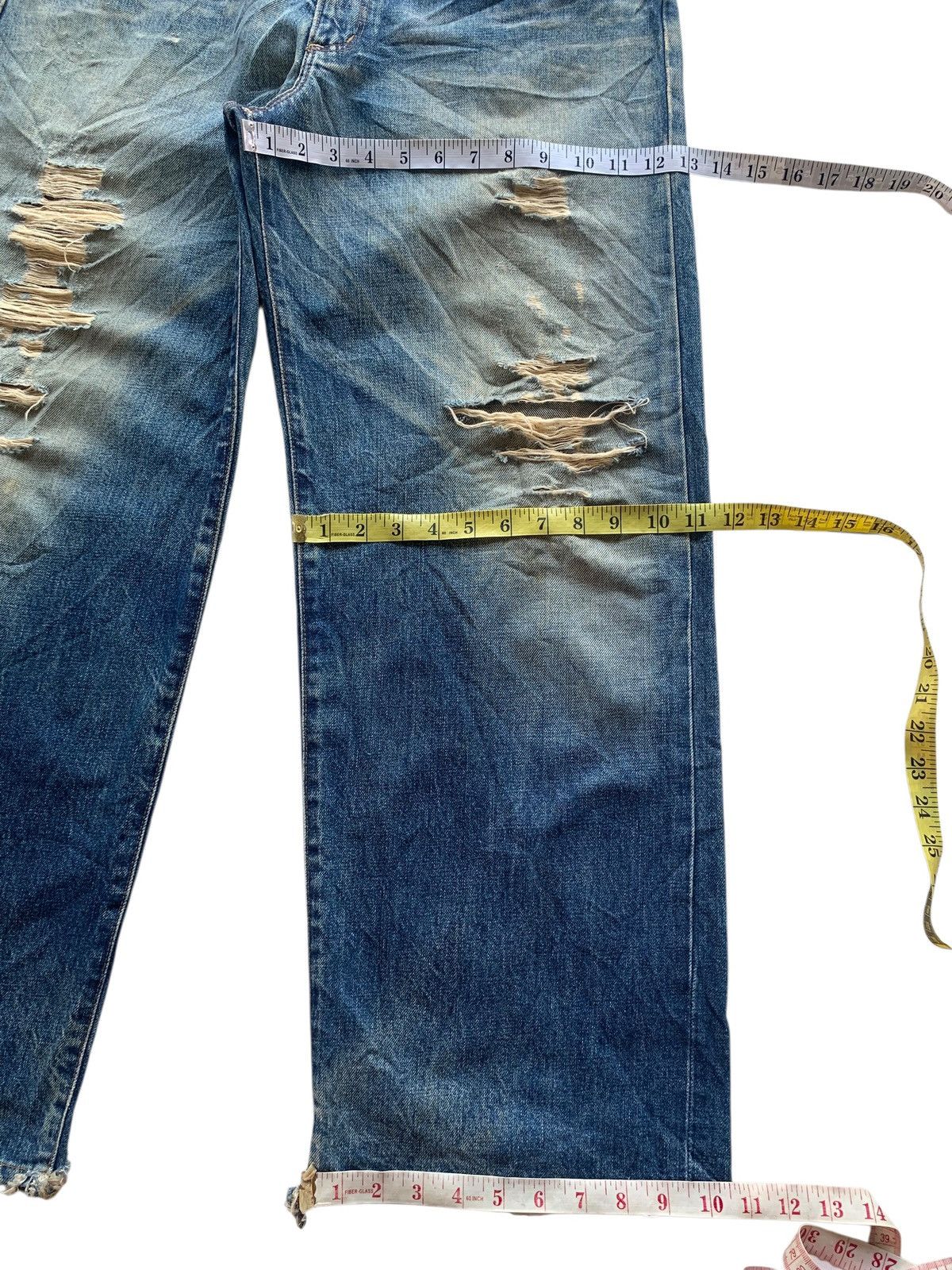 Wrangler VINTAGE WRANGLER SELVEDGE BAGGY RUSTY DISTRESSED DENIM Size US 33 - 18 Thumbnail