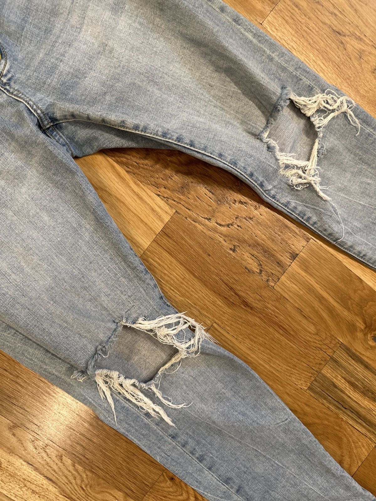 Purple Brand Purple Brand Knee Hole Blue Denim Jeans Size 31 Size US 31 - 2 Thumbnail