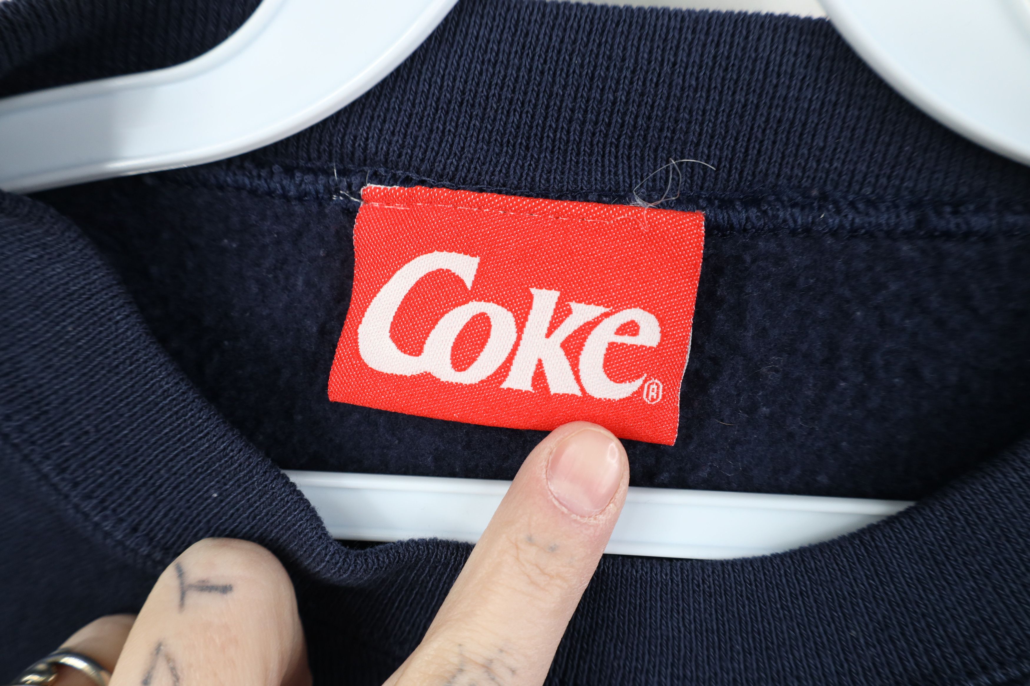 Coca Cola Vintage 90s Coca Cola Spell Out Script Sweatshirt Blue USA Size M / US 6-8 / IT 42-44 - 8 Thumbnail