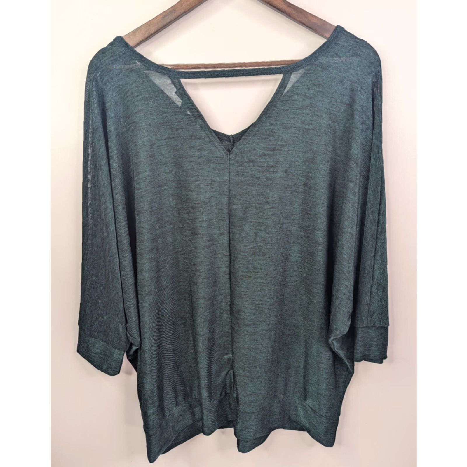Vintage NWT Lane Bryant Emerald Green Dolman Sleeve V-Neck Top Back Keyhole Size 14/16 Size XL / US 12-14 / IT 48-50 - 3 Thumbnail