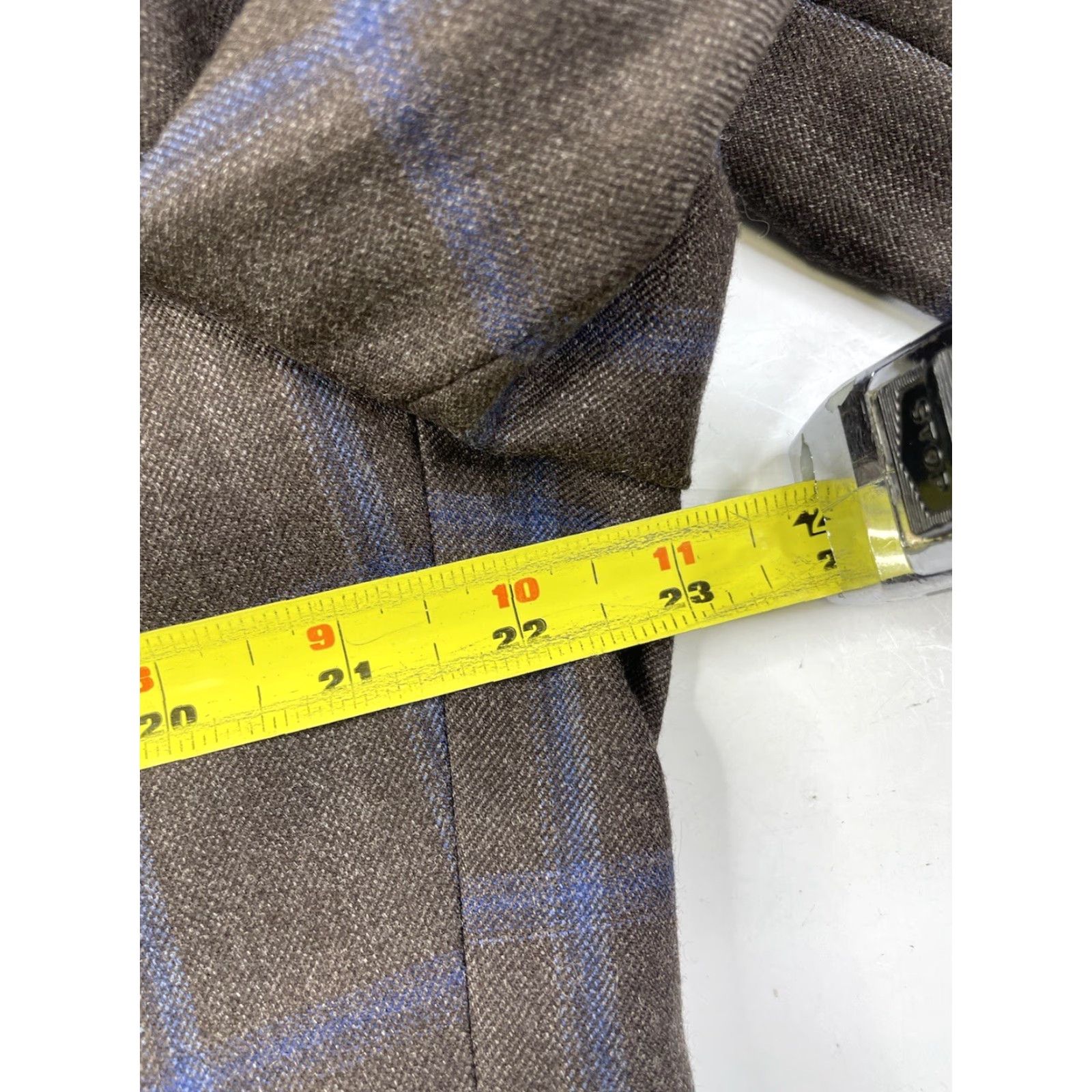 Jos. A. Bank Jos. A. Bank Traveler Sport Coat Blazer Jacket 44R Mens Brown Blue Plaid Wool Notch Lapel Two Button Single-Breasted Tailored Regular Mockup Size 44R - 6 Thumbnail