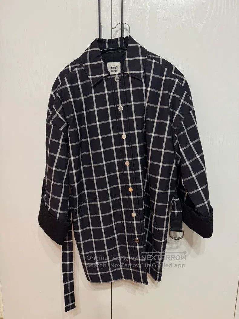 Hermes Hermes Cotton Plaid Jacket with Belt (Includes Belt) Size XXS / US 00 / IT 34 - 1 Thumbnail