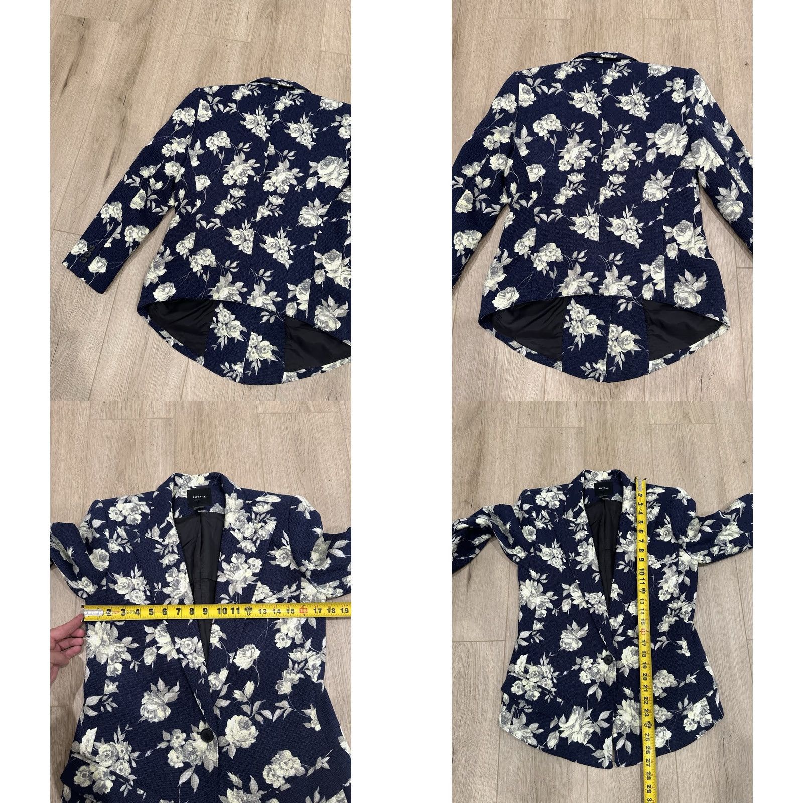 SMYTHE Smythe Blazer Shirt? No — Smythe Blazer Floral Blue 10 Long Sleeve Buttoned Short Jacket Women Vintage? Size L / US 10 / IT 46 - 8 Thumbnail