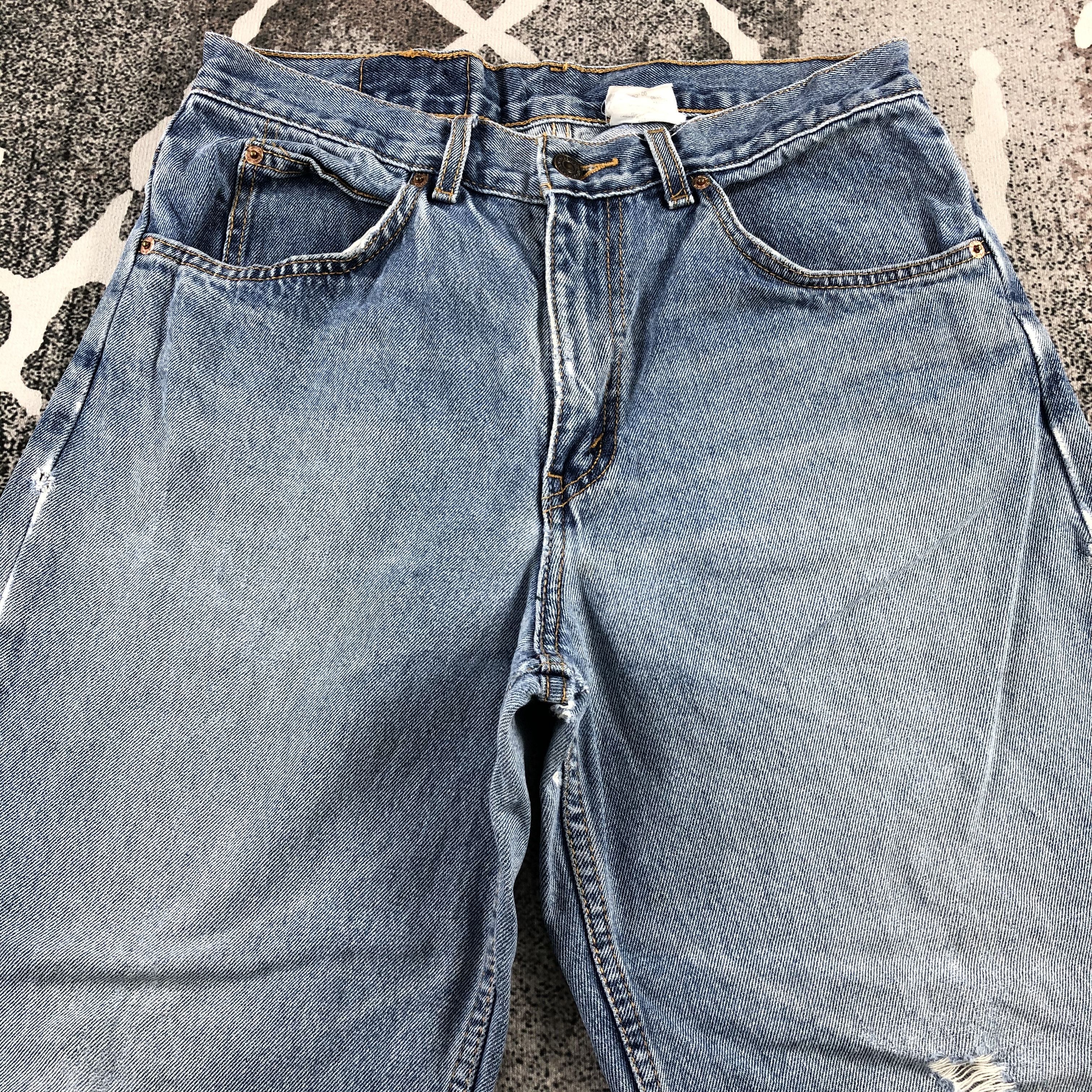 Levi's Vintage Levi's 505 Jeans Orange Tab Distress Denim KJ866 Size US 31 - 3 Thumbnail