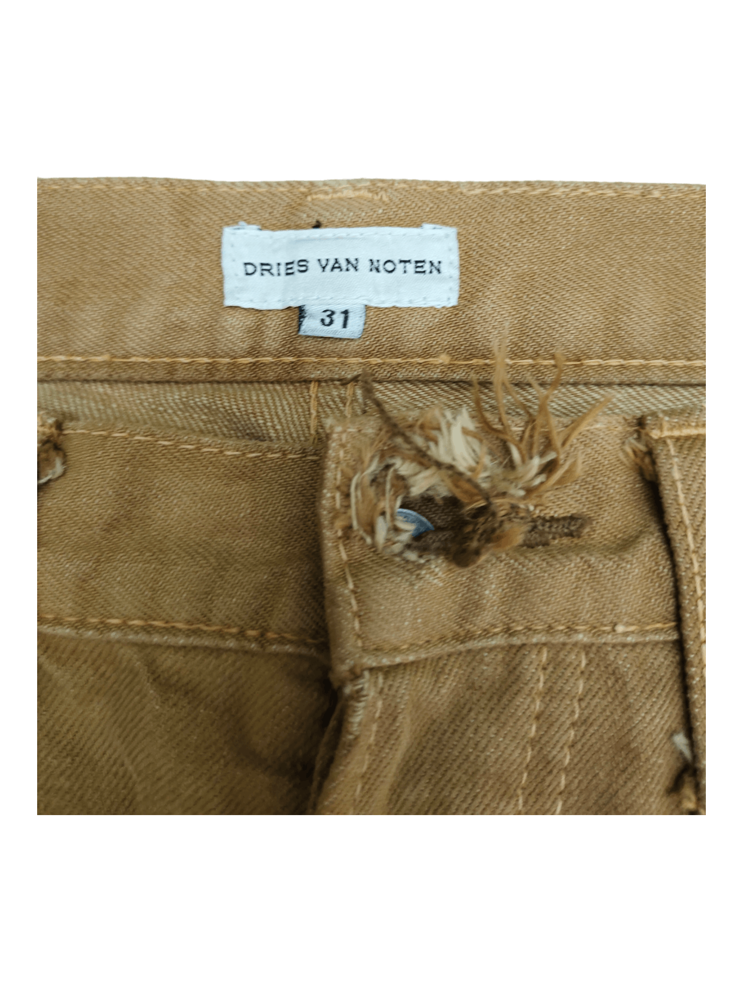 Dries Van Noten 1990s Dries Van Noten Persimmon Selvedge Distress Jeans Size US 30 / EU 46 - 11 Thumbnail