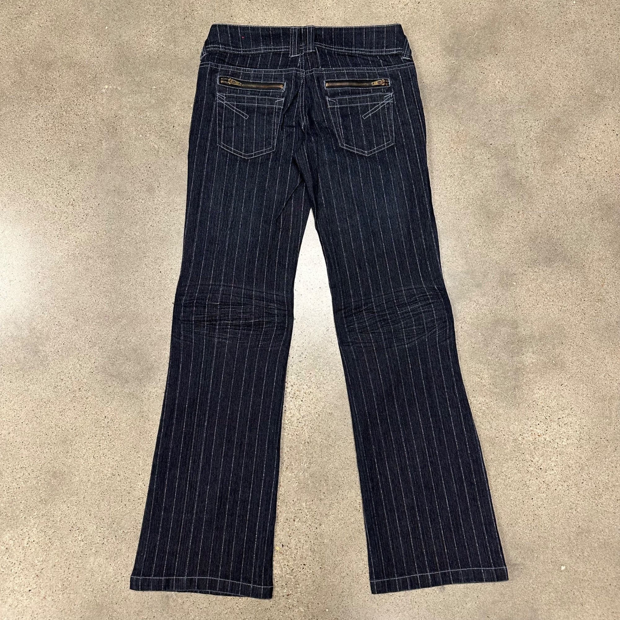 Vintage Vintage Y2K Bongo Striped Dark Wash Jeans Size 29" - 2 Thumbnail