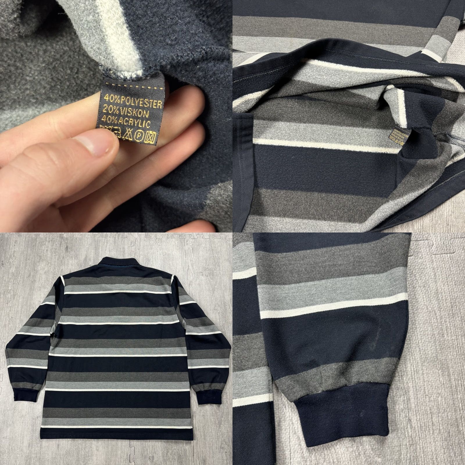 Paul & Shark PAUL & SHARK YACHTING Button-Up Polo Shirt L/S Striped Knit Fleece XL Multicolor Men’s Regular Classic, Italian Made Size US XL / EU 56 / 4 - 8 Thumbnail