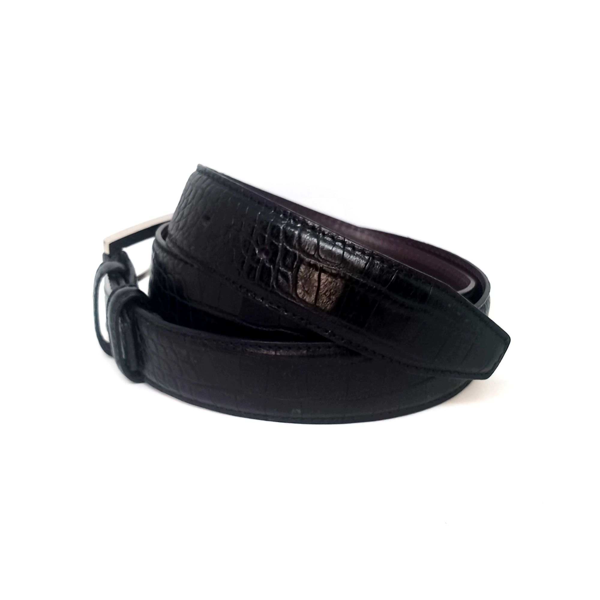 Other Elliot Rhodes Black Leather Belt Handcrafted Italy Size 36 - 6 Thumbnail