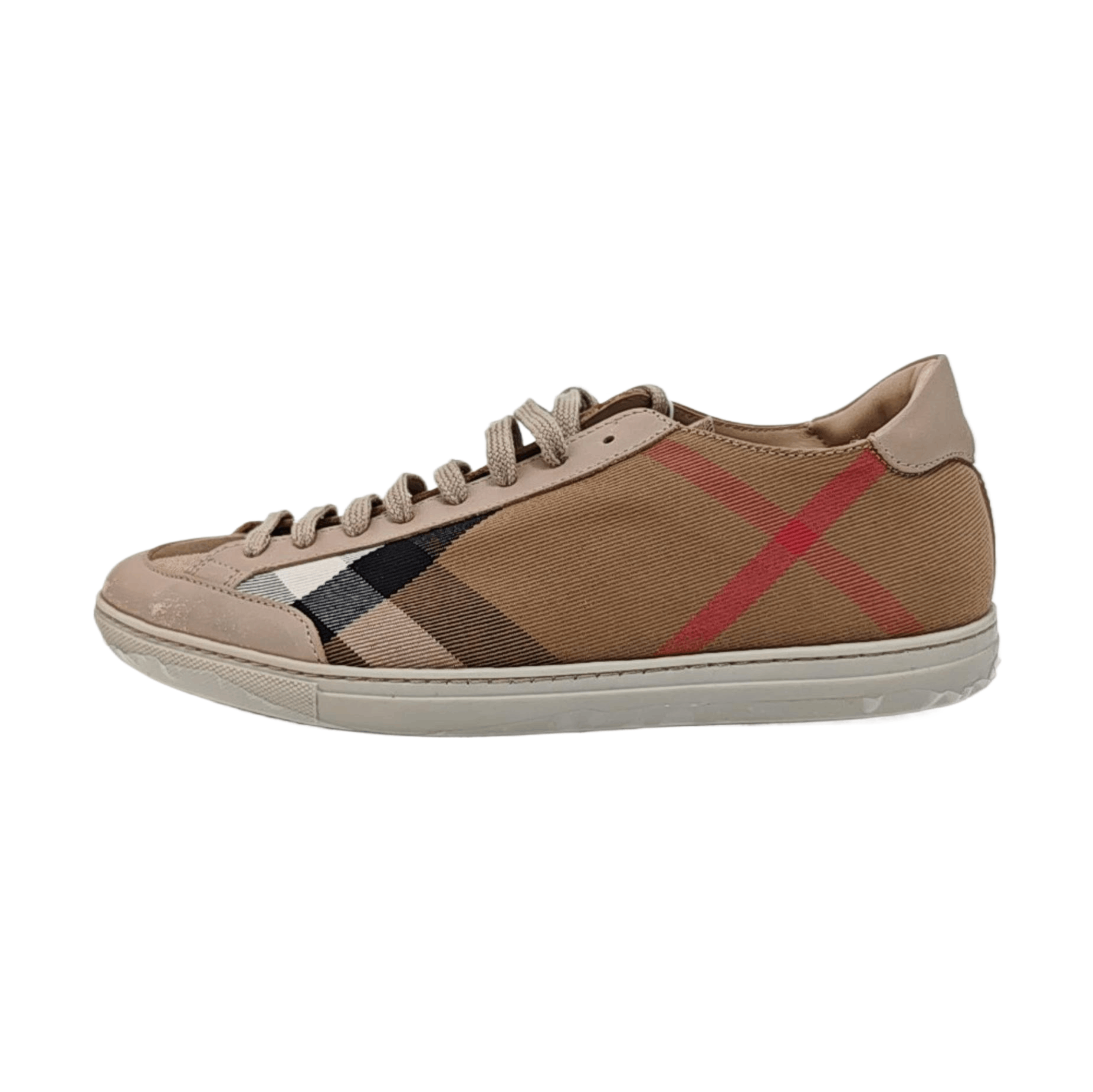 Burberry Burberry Check Canvas Low-Top Sneakers EU 39.5 Size US 6.5 / EU 39-40 - 1 Thumbnail