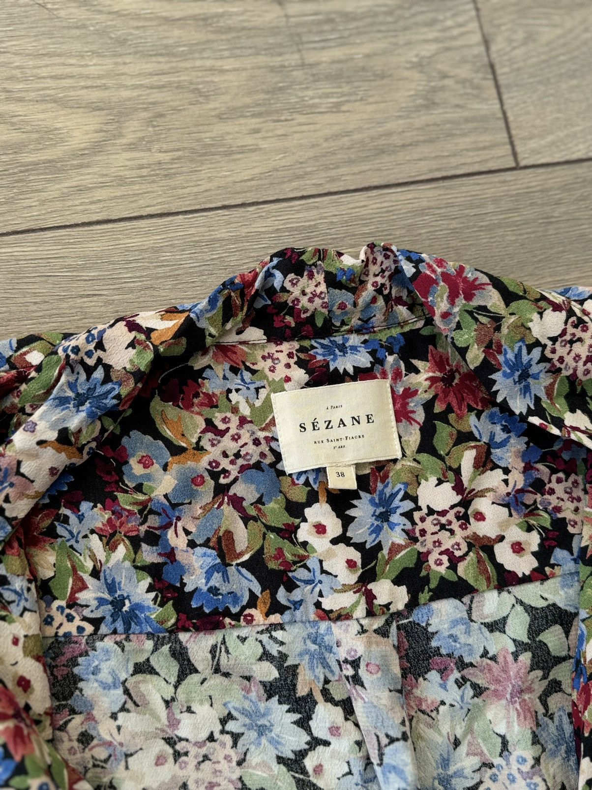 Sezane Sezane Abelia Flowers Wrap V-Neck Blouse Top Shirt Size 38 Size XS / US 0-2 / IT 36-38 - 4 Thumbnail