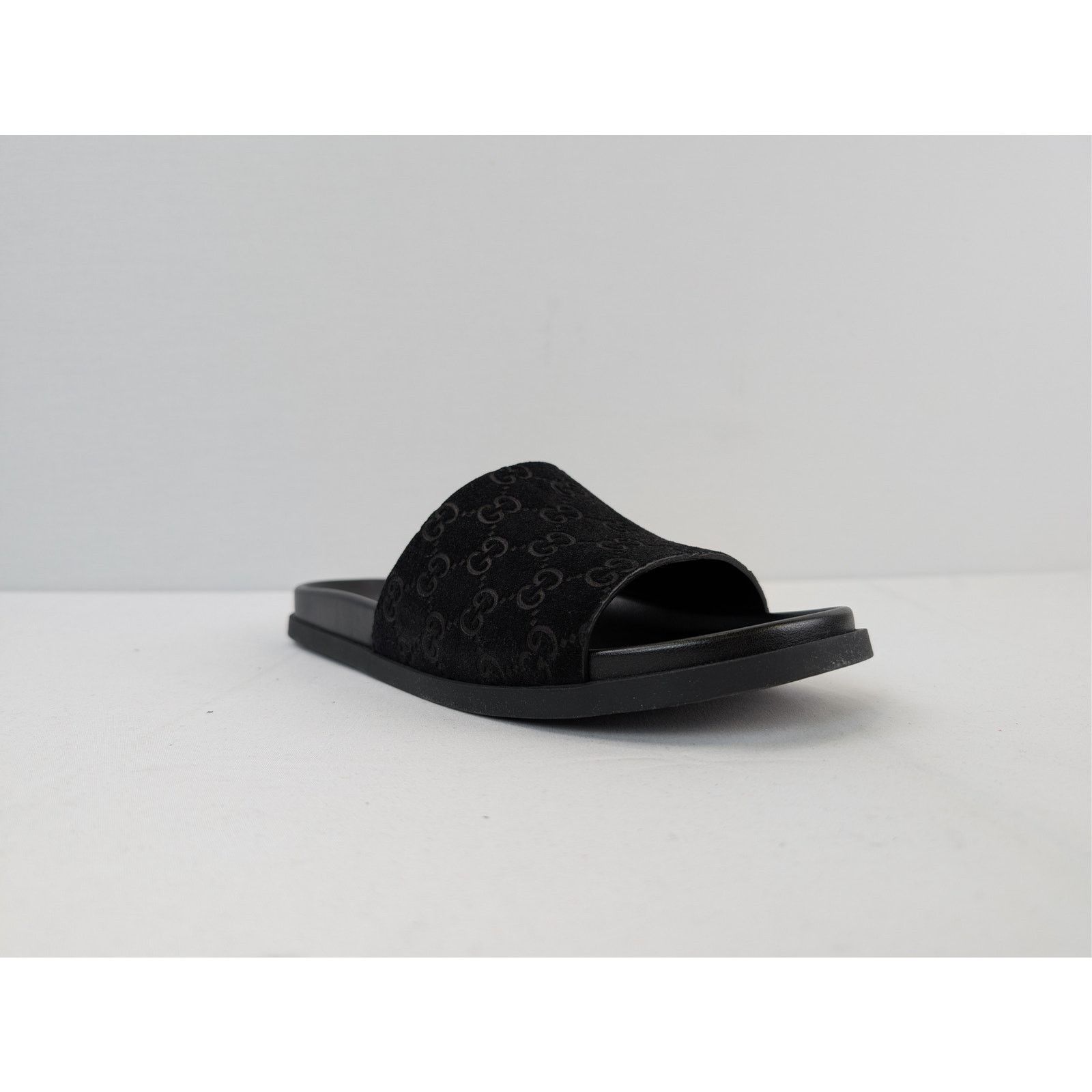 Gucci o1rshd1 Luxury Suede GG logo Slipper Slide Slider in Black Size US 7.5 / EU 40-41 - 2 Thumbnail