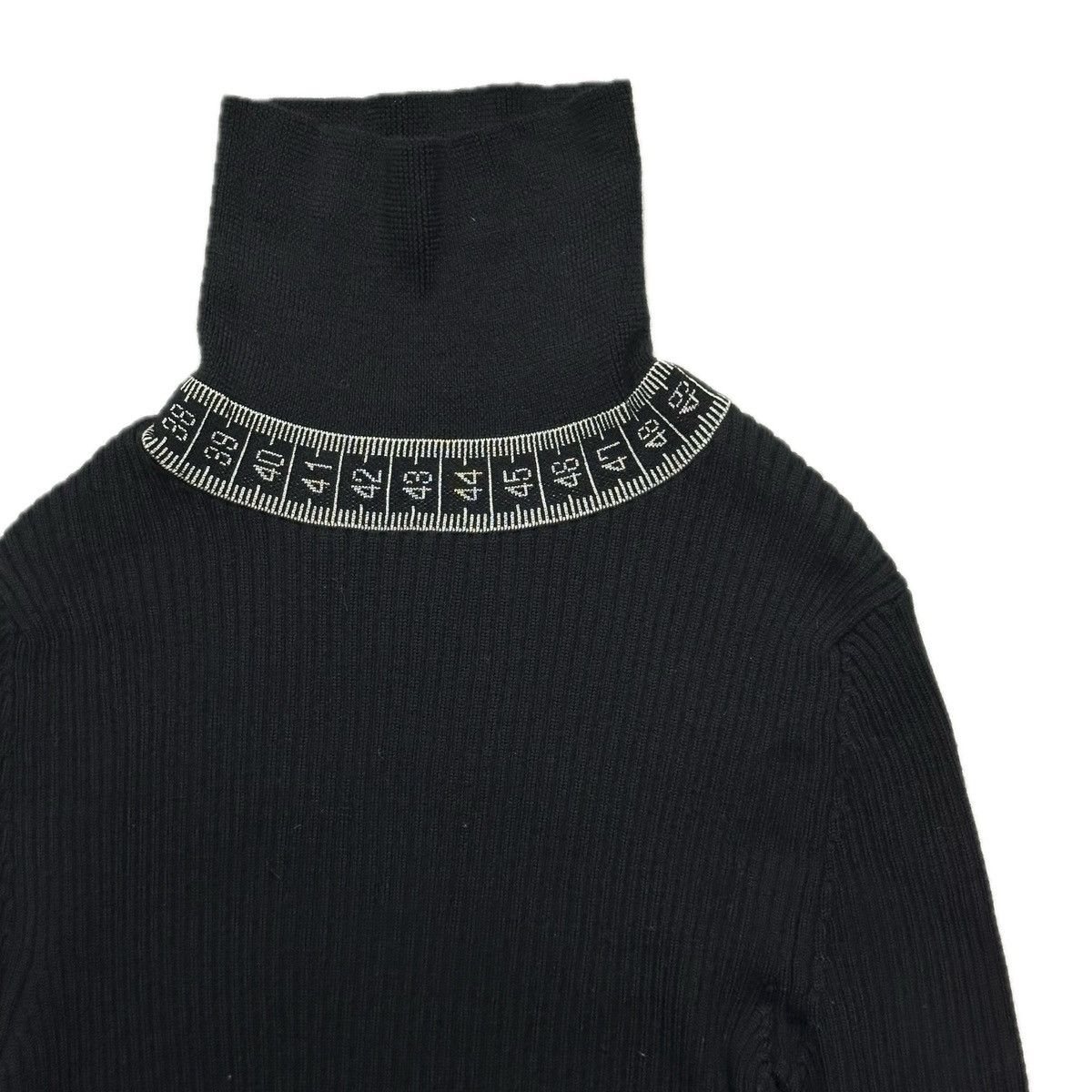 Japanese Brand × Jean Paul Gaultier Japan Limited Tape Measure Designed Turtleneck Knit Pullover Size US XS / EU 42 / 0 - 6 Thumbnail