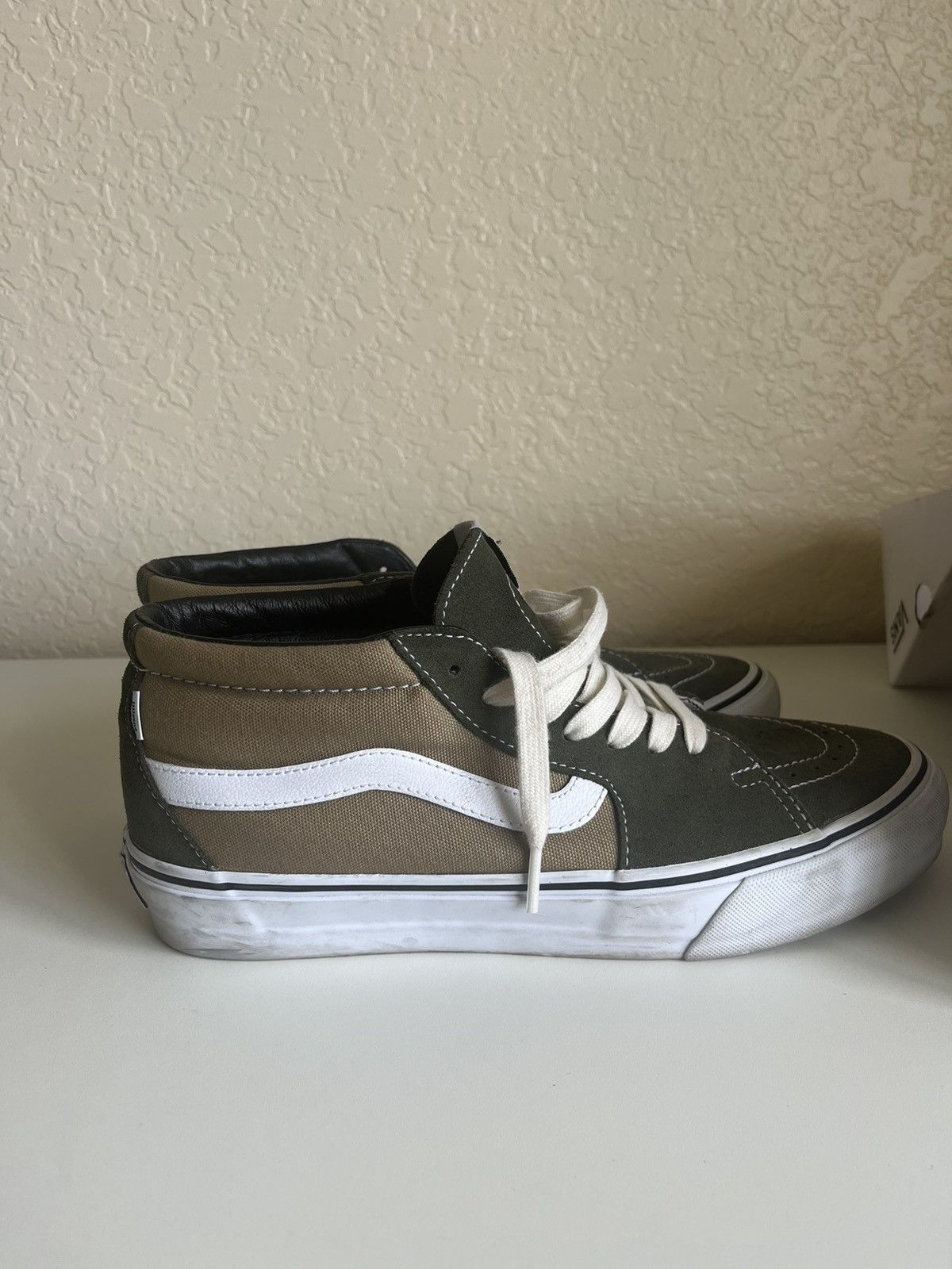 image of Jjjjound x Vans Vault Sk8-Mid Lx ‘Green’ Shoes, Men's (Size 9.5)