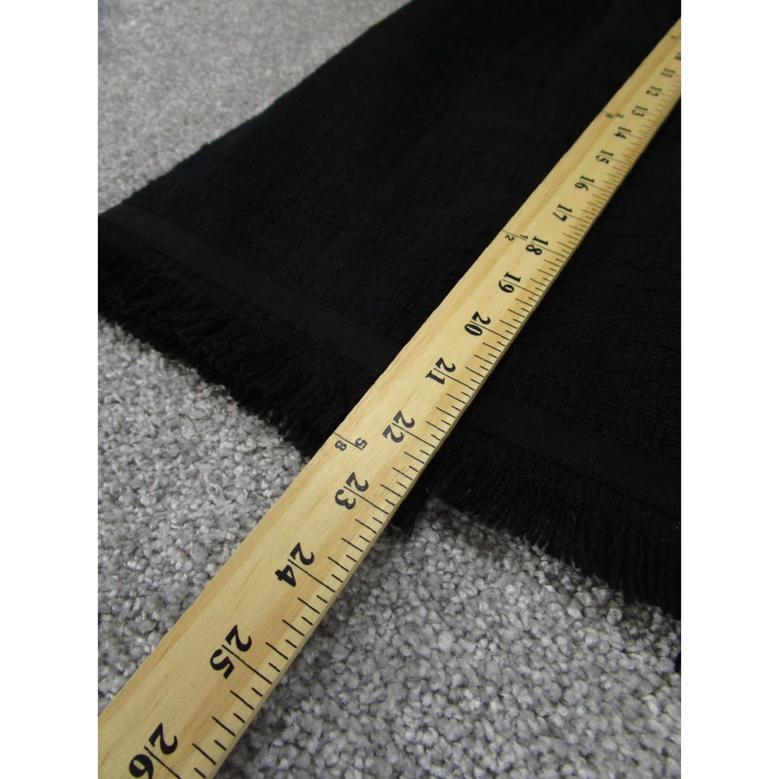 J.Crew J. Crew Skirt Women 0 Black Cotton Textured Pencil Frayed Hem Office Size 25" / US 0 / IT 36 - 2 Thumbnail