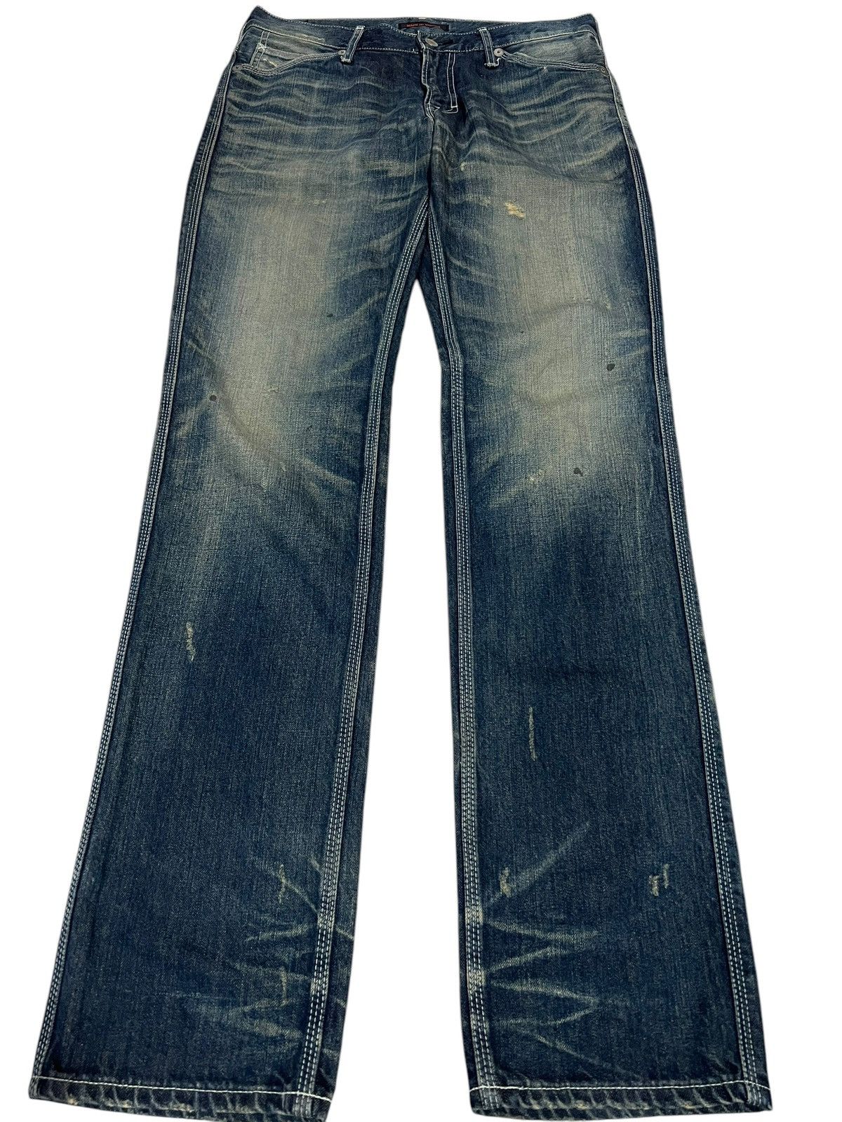 If Six Was Nine × Japan Blue 🌈90’s Blue Way Distressed Mud Wash Jean Made In Nippon Size US 31 - 1 Thumbnail