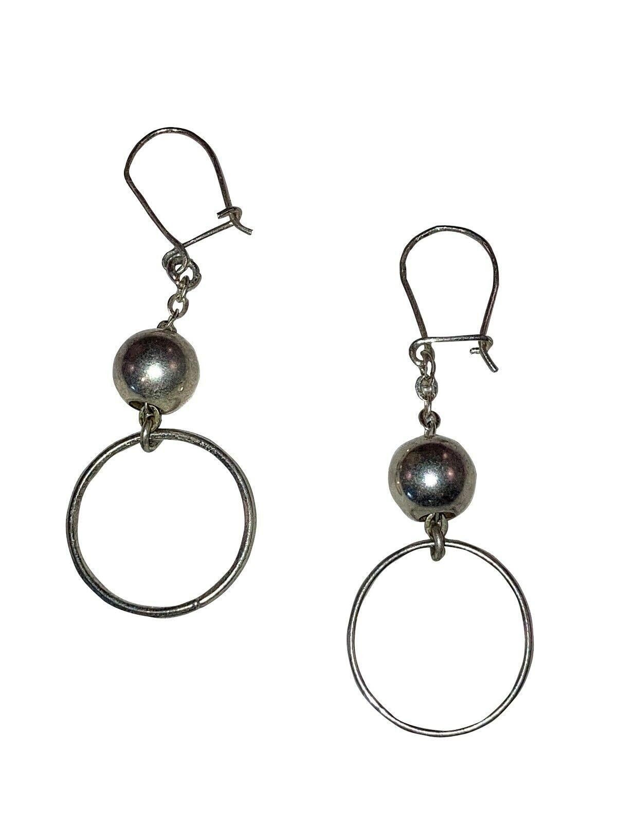 Handmade Mexican Artisan Hand Made Hoop Chain Ball Bead Earrings Size ONE SIZE - 4 Thumbnail