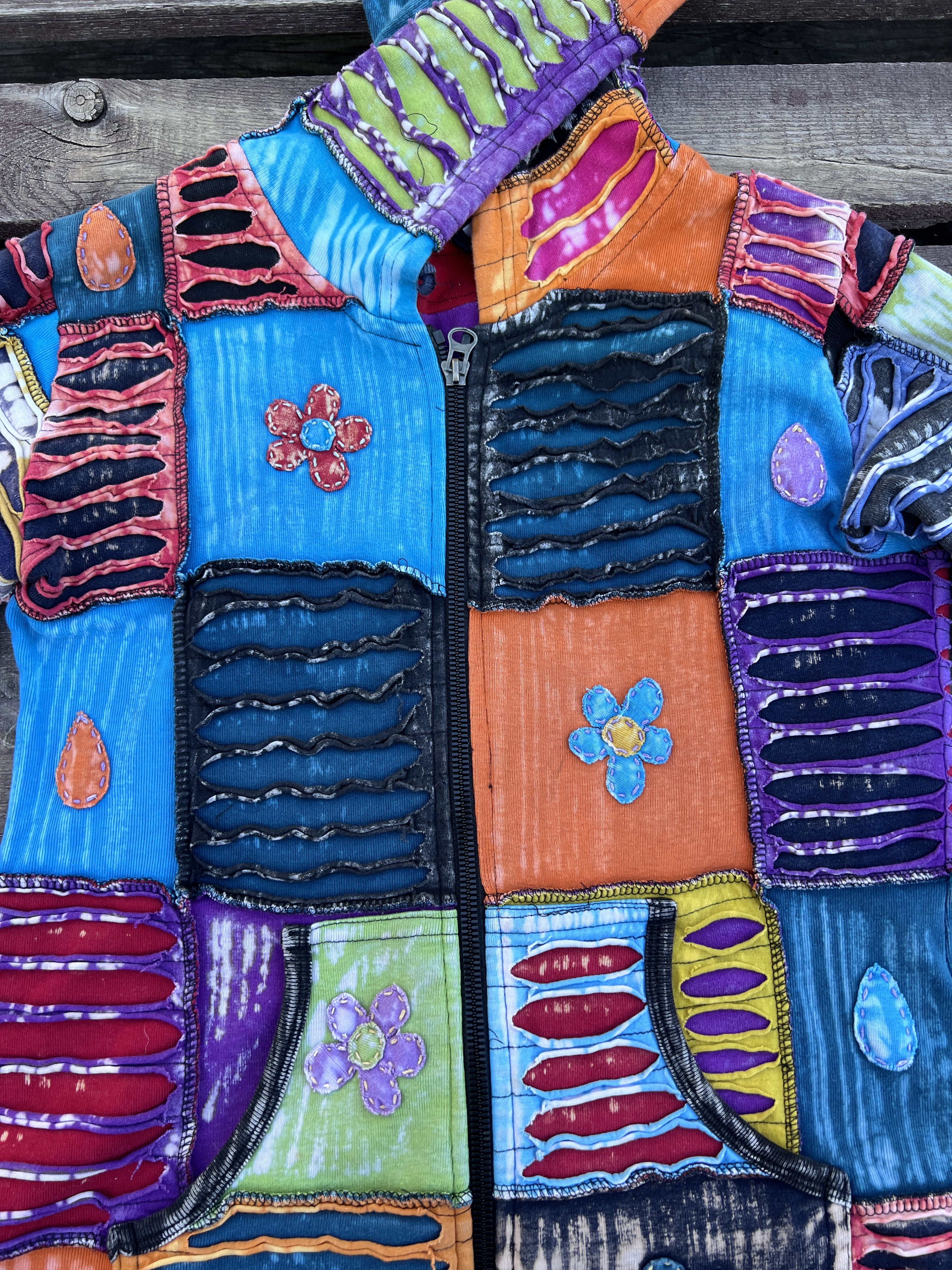 Vintage Avant Garde Y2K Nepal Patchwork Zip Up Elf Hoodie Vintage Size US M / EU 48-50 / 2 - 7 Thumbnail