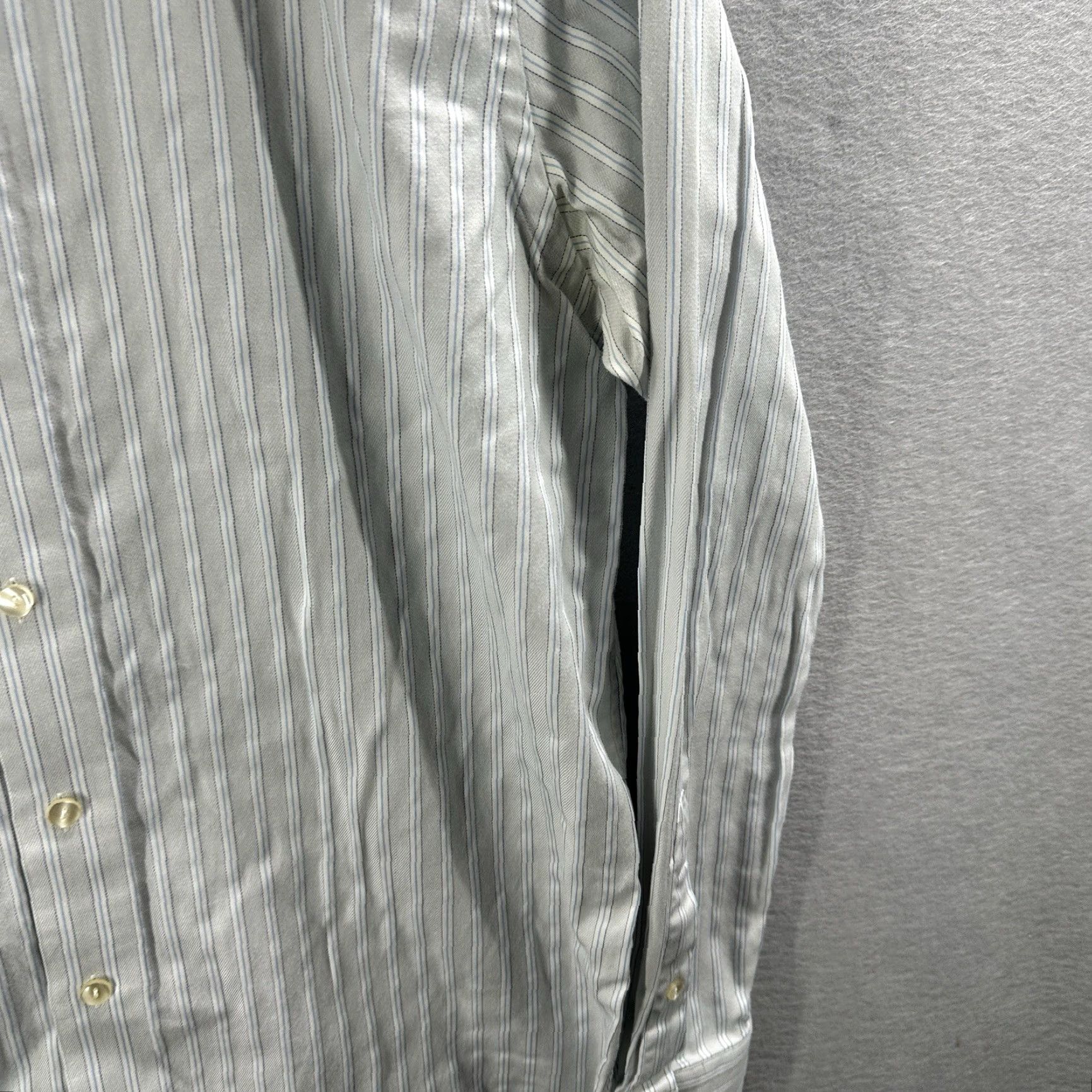 Eton Etón Dress Shirt Mens 15.5 39 Contemporary Twill Gray Striped Blue Gray Size 40R - 6 Thumbnail