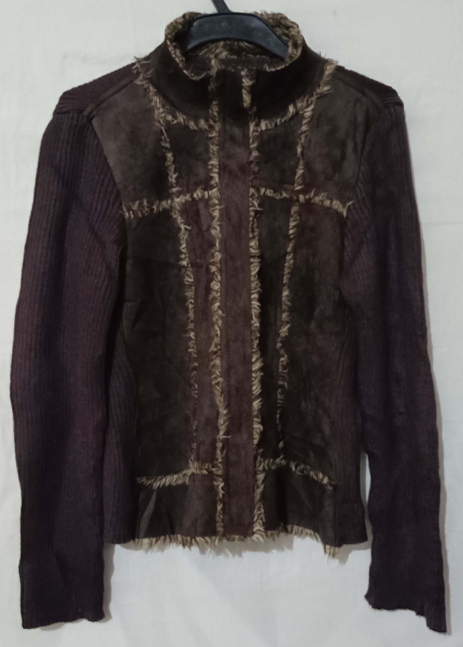 14th Addiction SKY BOMBER 391B08 - Faux Sheepskin Knit Line Jacket Size M / US 6-8 / IT 42-44 - 3 Thumbnail
